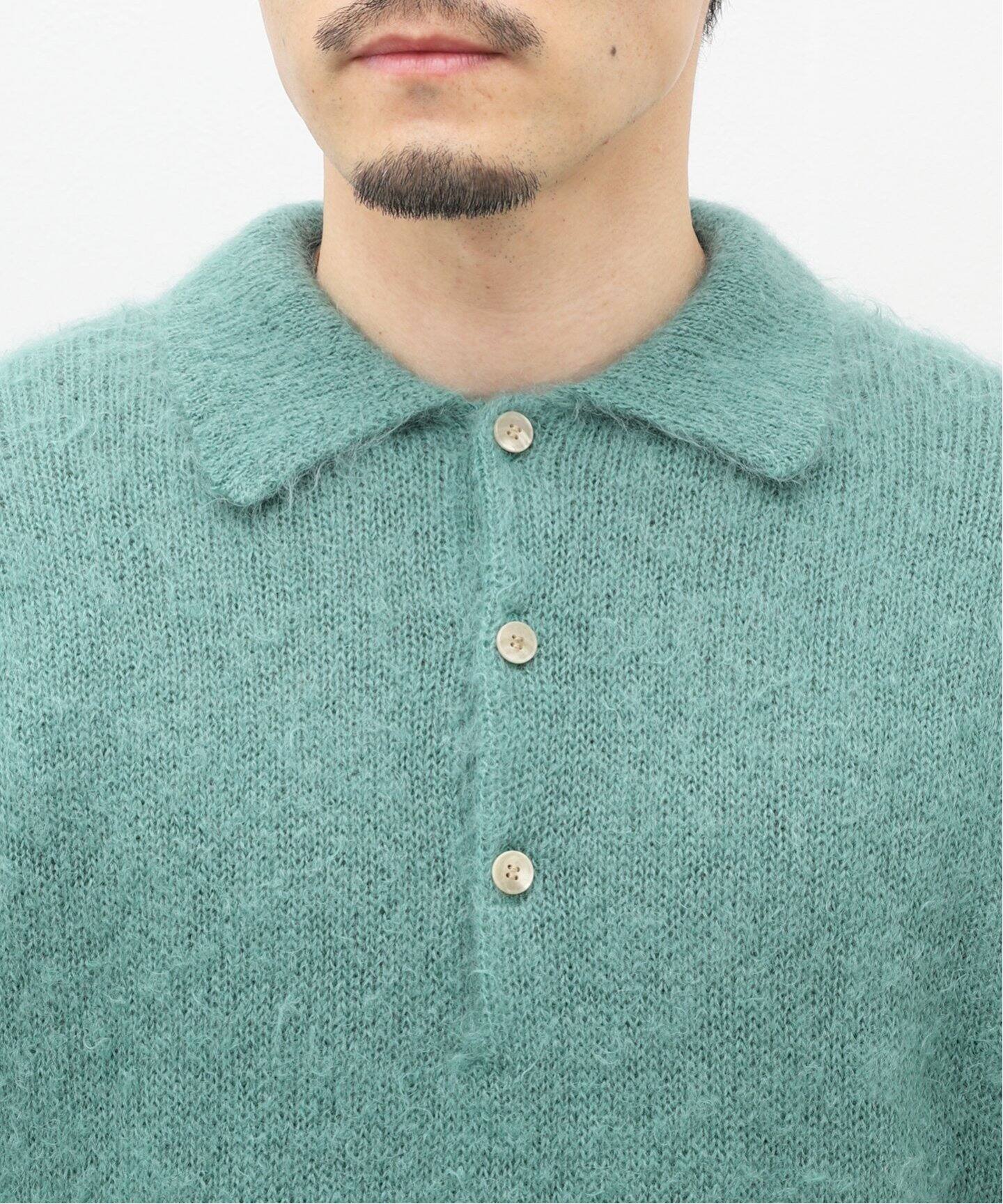 AURALEE / オーラリー】BRUSHED SUPER KID MOHAIR KNIT ポロシャツ 