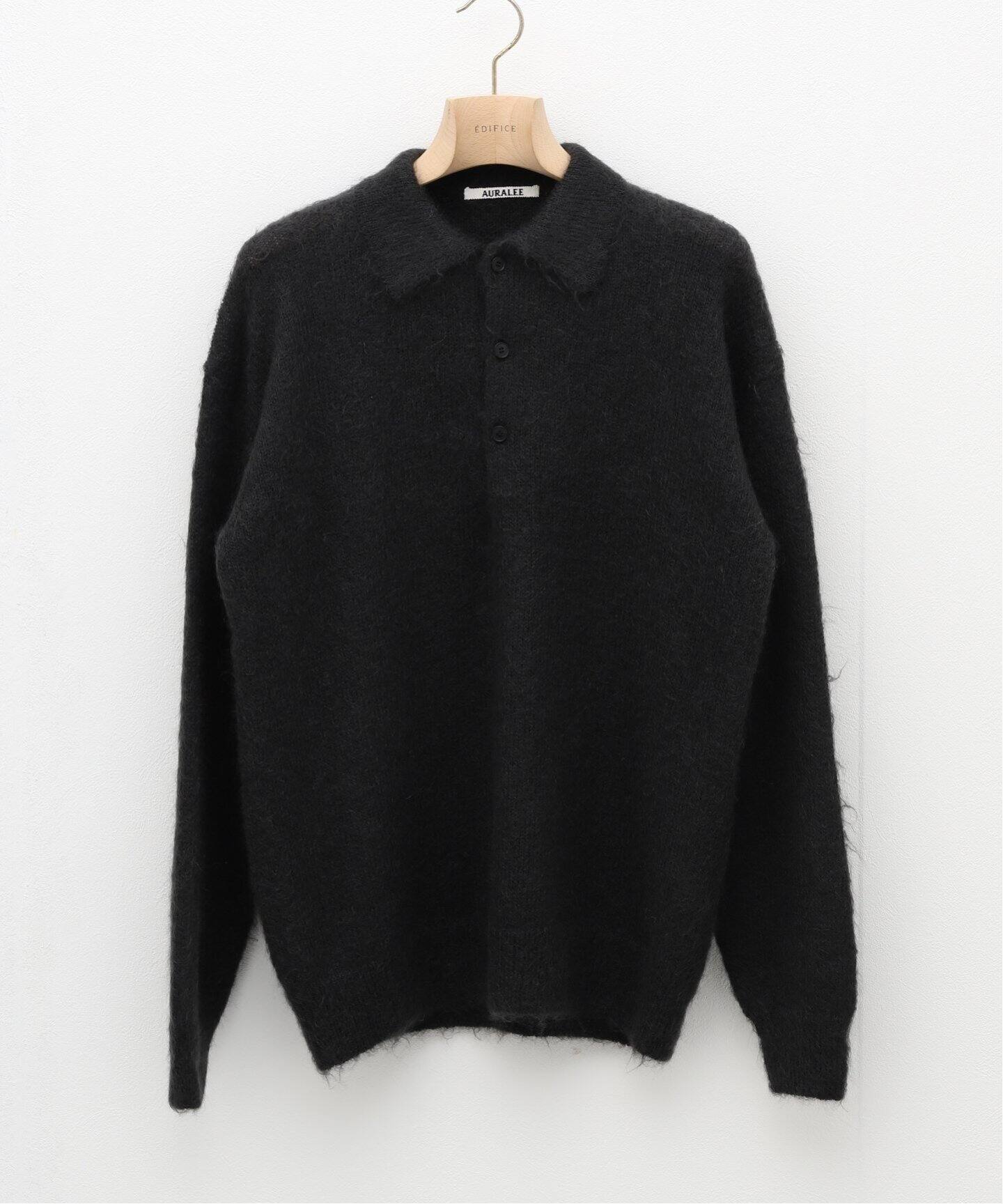 AURALEE / オーラリー】BRUSHED SUPER KID MOHAIR KNIT ポロシャツ 