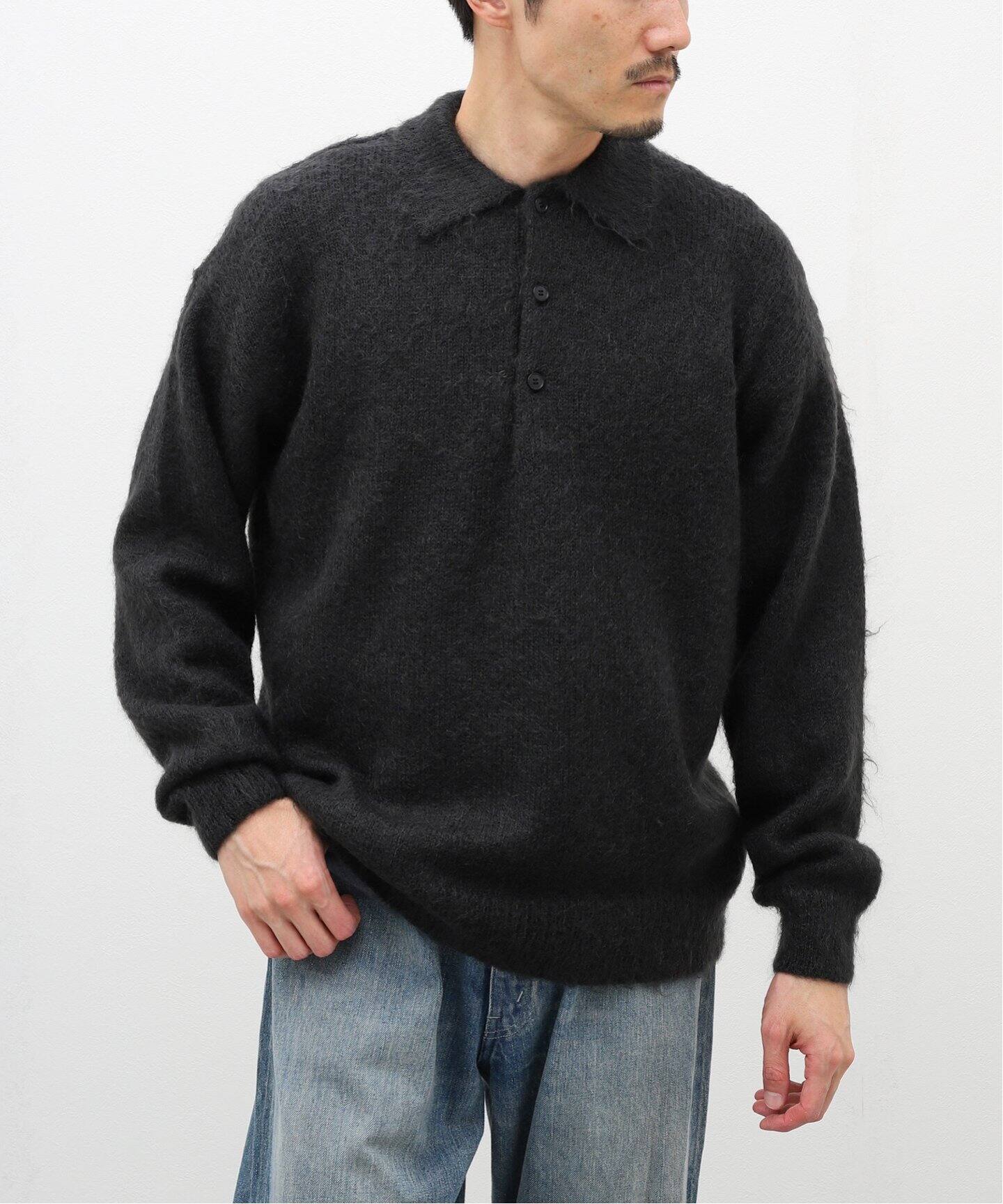 AURALEE / オーラリー】BRUSHED SUPER KID MOHAIR KNIT ポロシャツ  