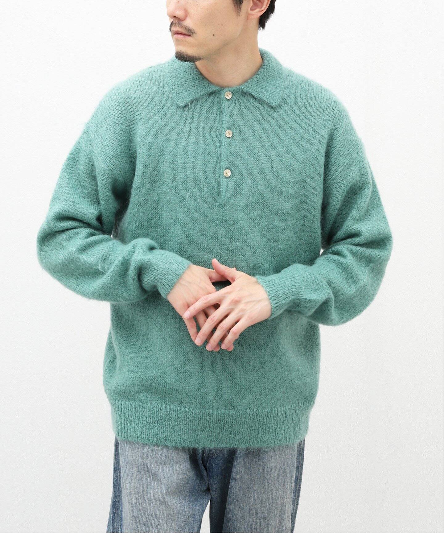 AURALEE / オーラリー】BRUSHED SUPER KID MOHAIR KNIT ポロシャツ  