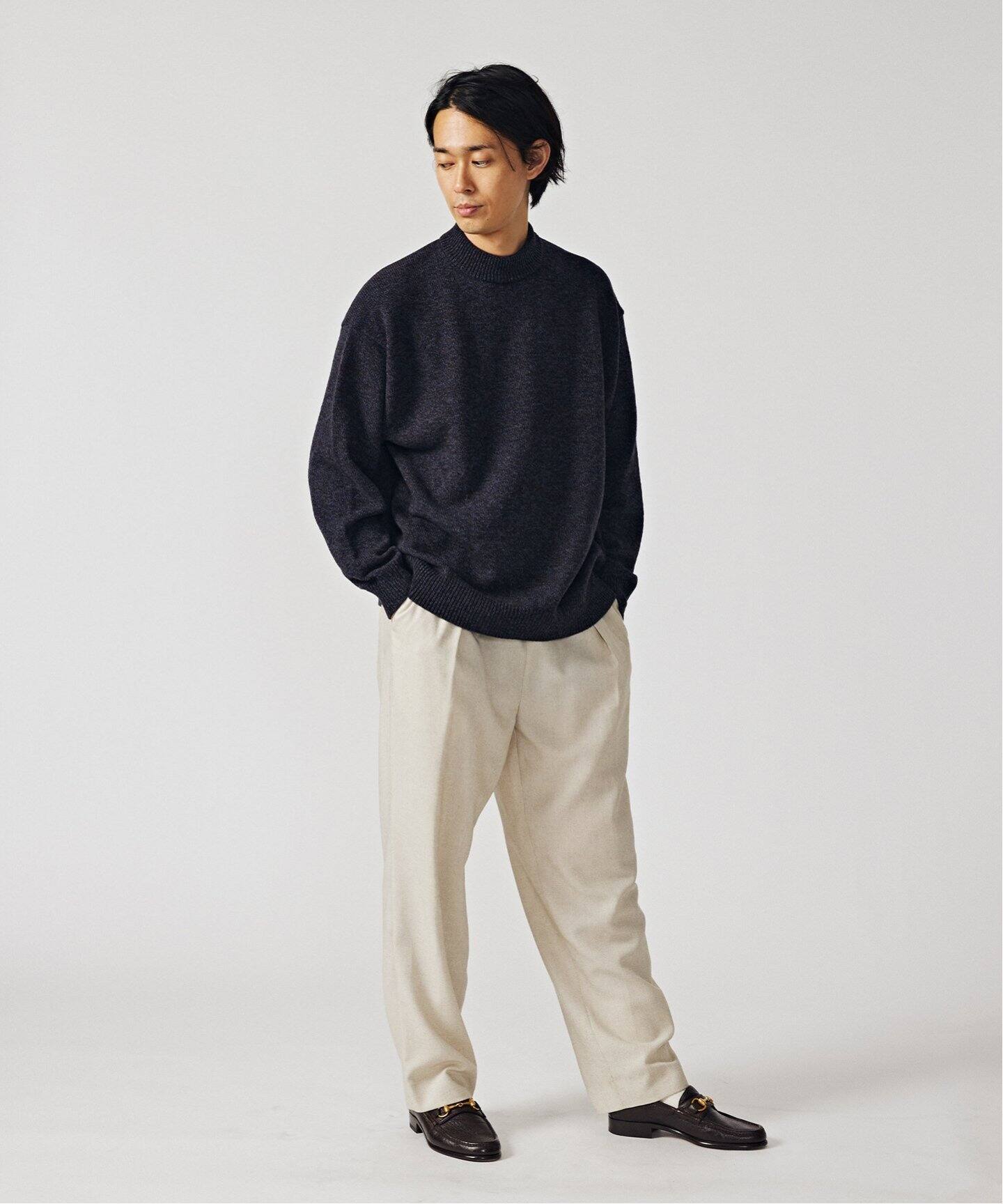 ATON / エイトン】別注 WOOL MOULINE MOCKNECK SWEATER（ニット 