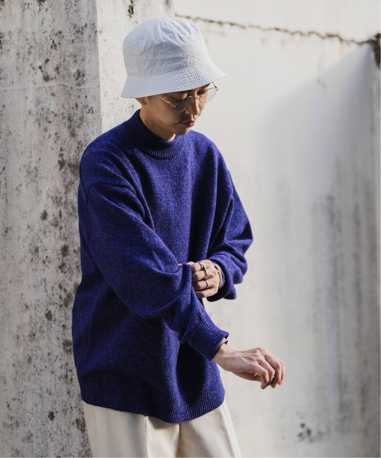ATON / エイトン】別注 WOOL MOULINE MOCKNECK SWEATER（ニット 