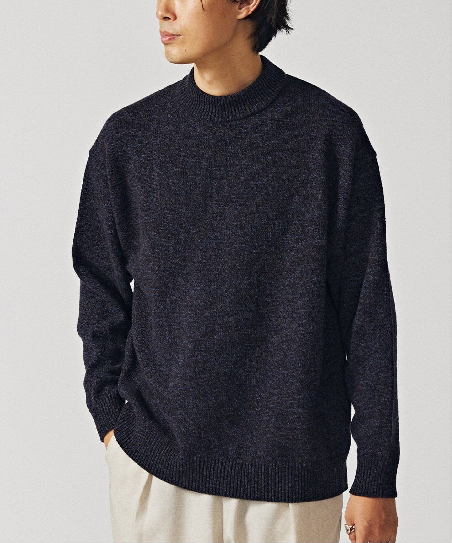 ATON / エイトン】別注 WOOL MOULINE MOCKNECK SWEATER（ニット 