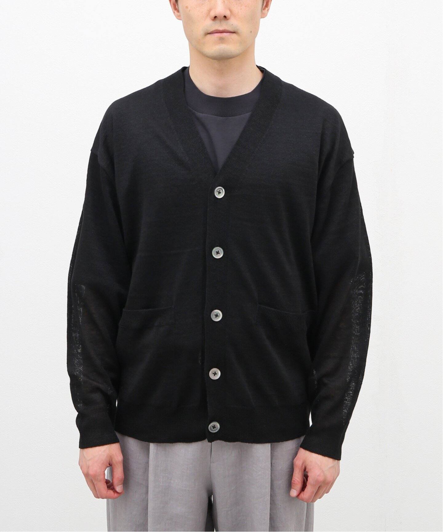 MARGARET HOWELL / マーガレット ハウエル】LINEN V CARDIGAN（ニット 