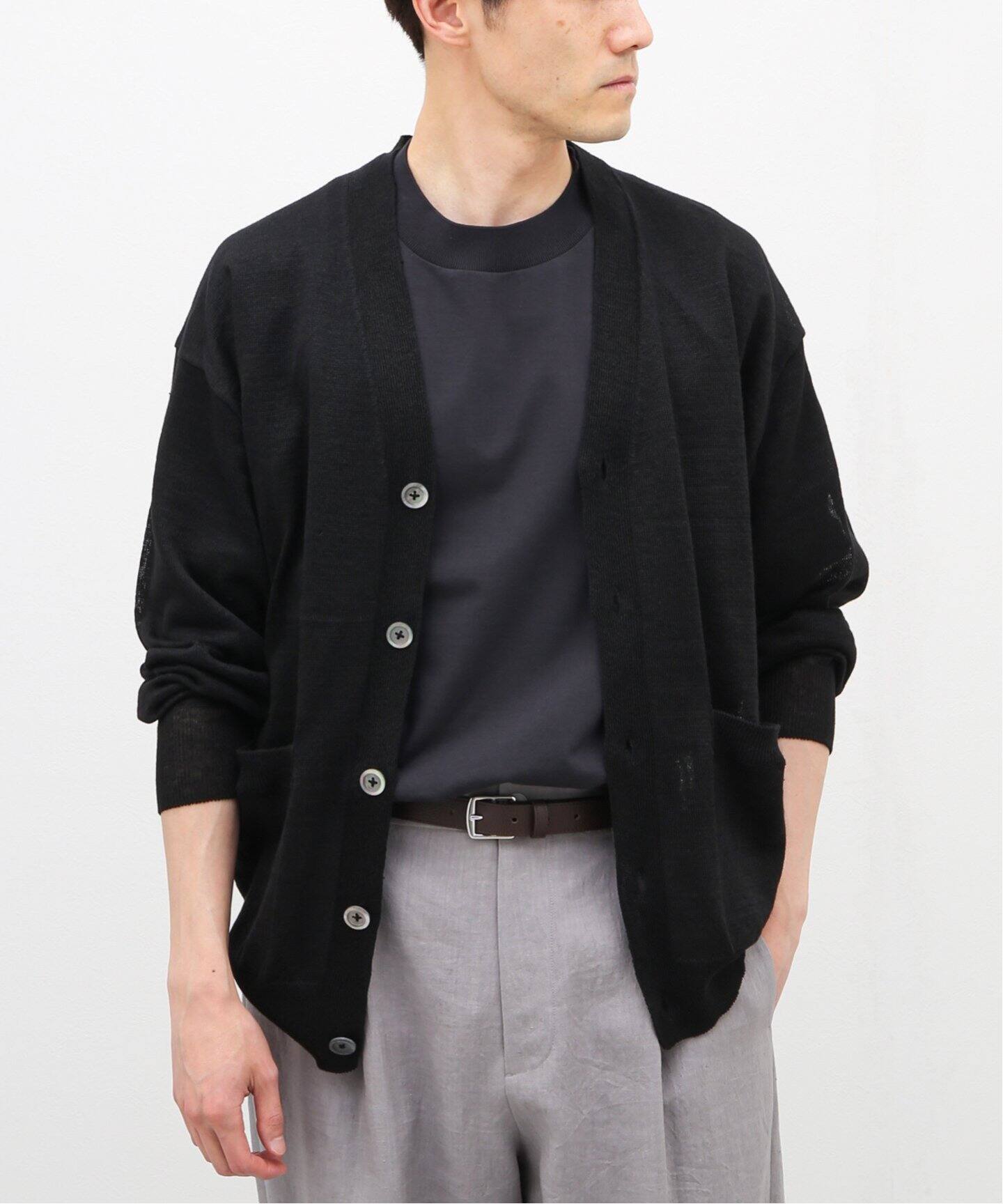 MARGARET HOWELL / マーガレット ハウエル】LINEN V CARDIGAN（ニット  