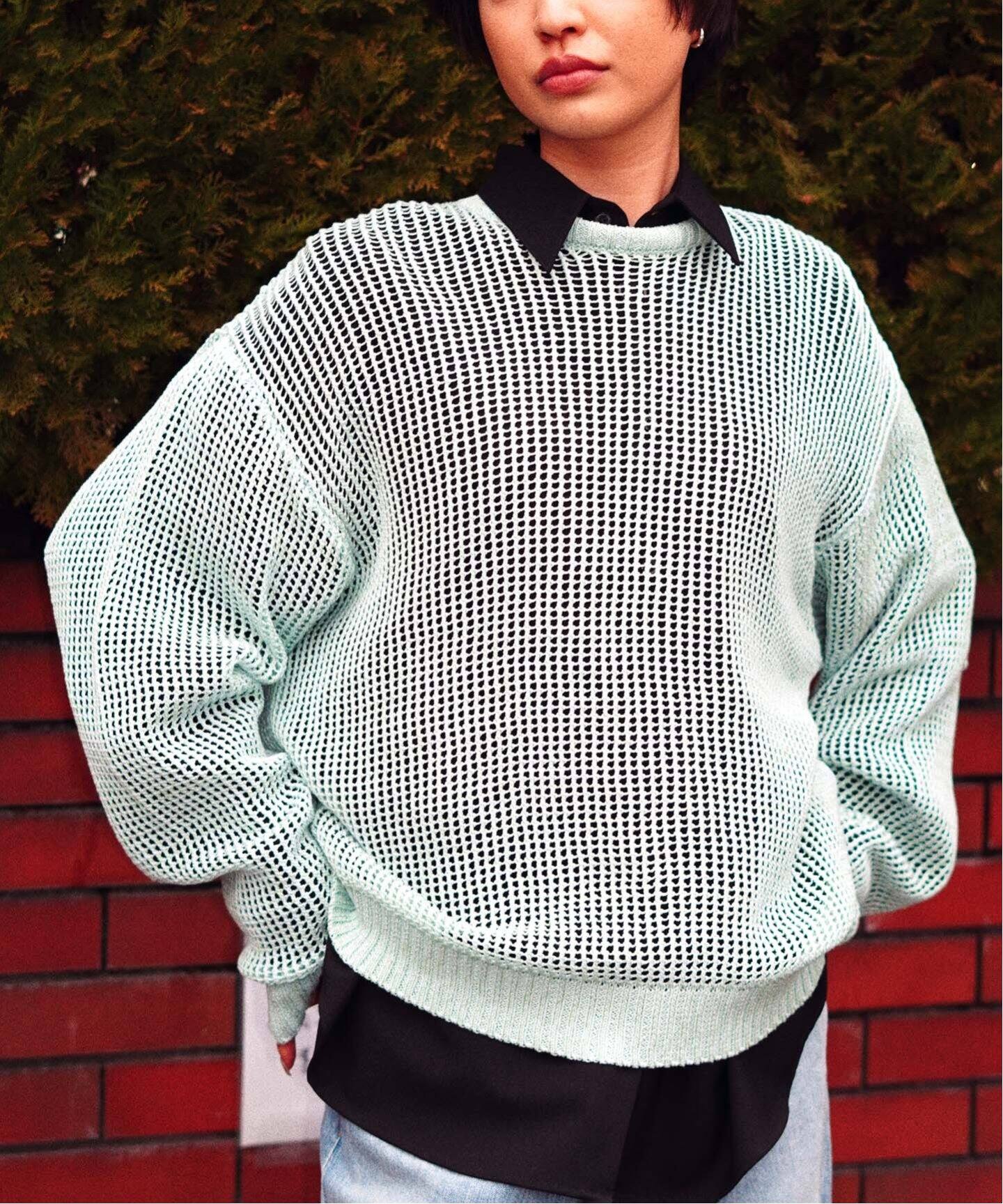 JIEDA / ジエダ】MESH OVERSIZED CREW（ニット／セーター）｜PULP 