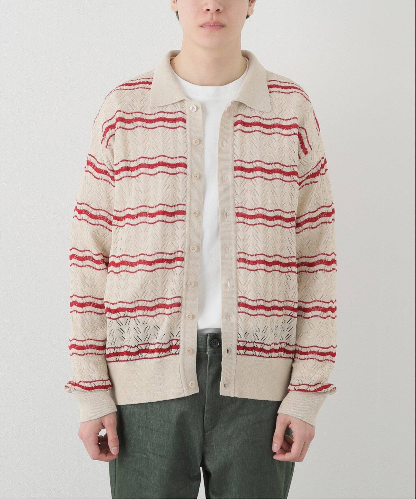 ALLEGE / アレッジ】OPENWARK BORDER CARDIGAN（カーディガン）｜PULP  