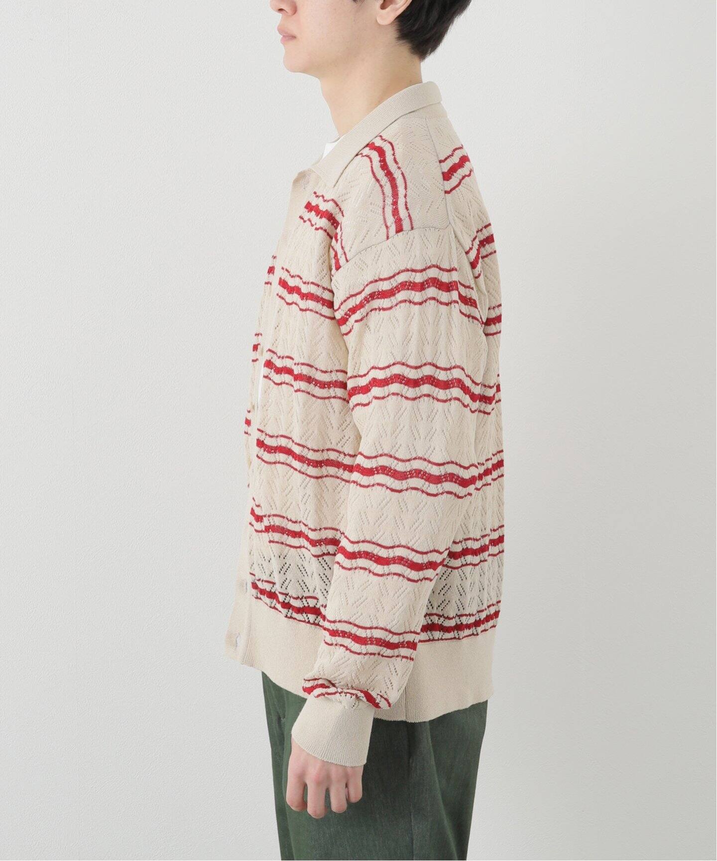 ALLEGE / アレッジ】OPENWARK BORDER CARDIGAN（カーディガン）｜PULP 