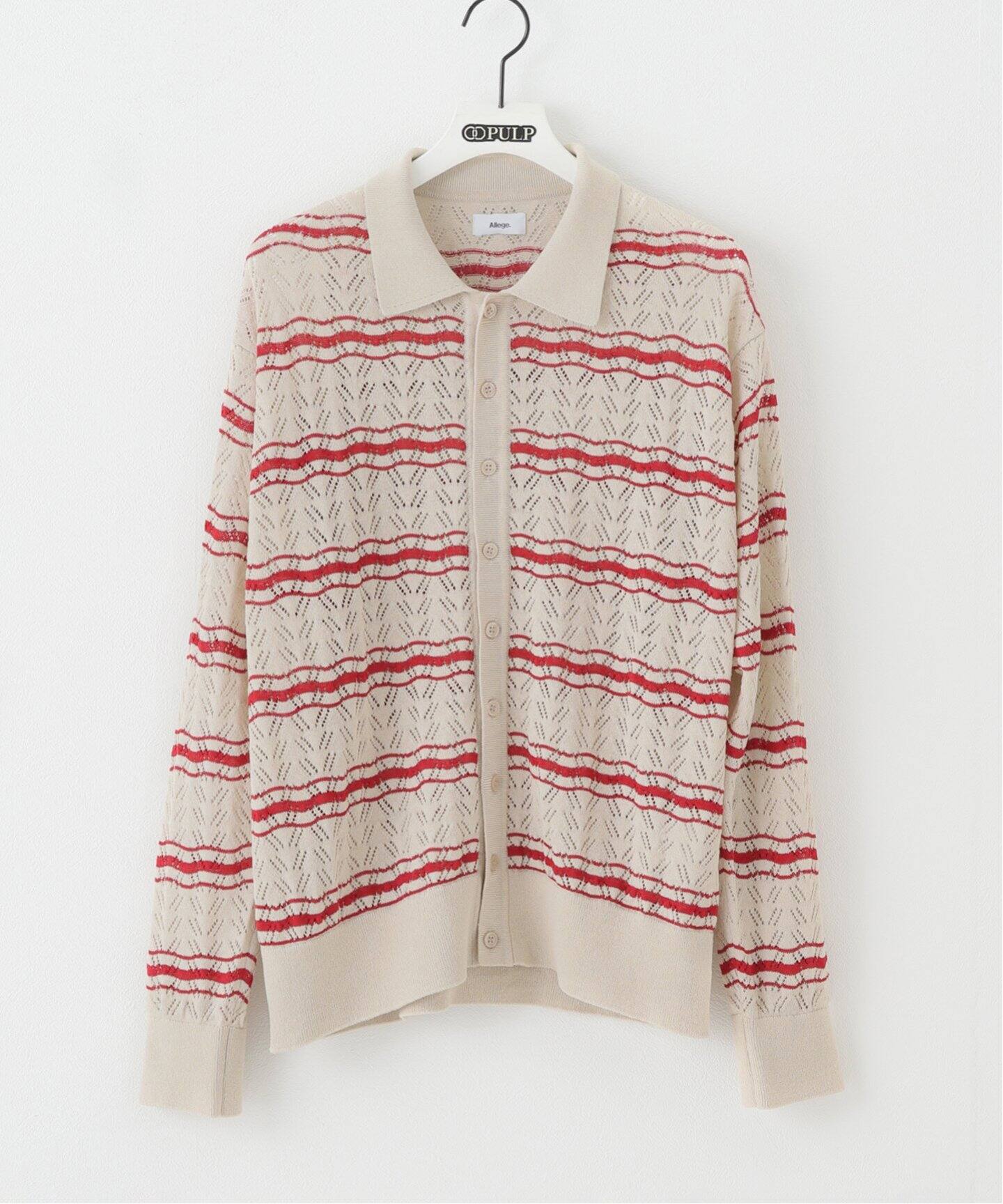 ALLEGE / アレッジ】OPENWARK BORDER CARDIGAN（カーディガン）｜PULP  