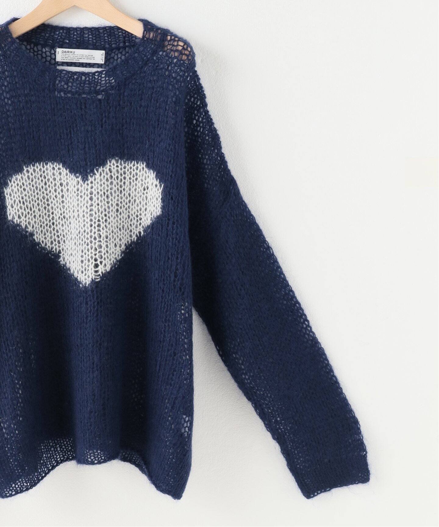 DAIRIKU / ダイリク】Heart Mohair Knit Pullover（ニット／セーター 