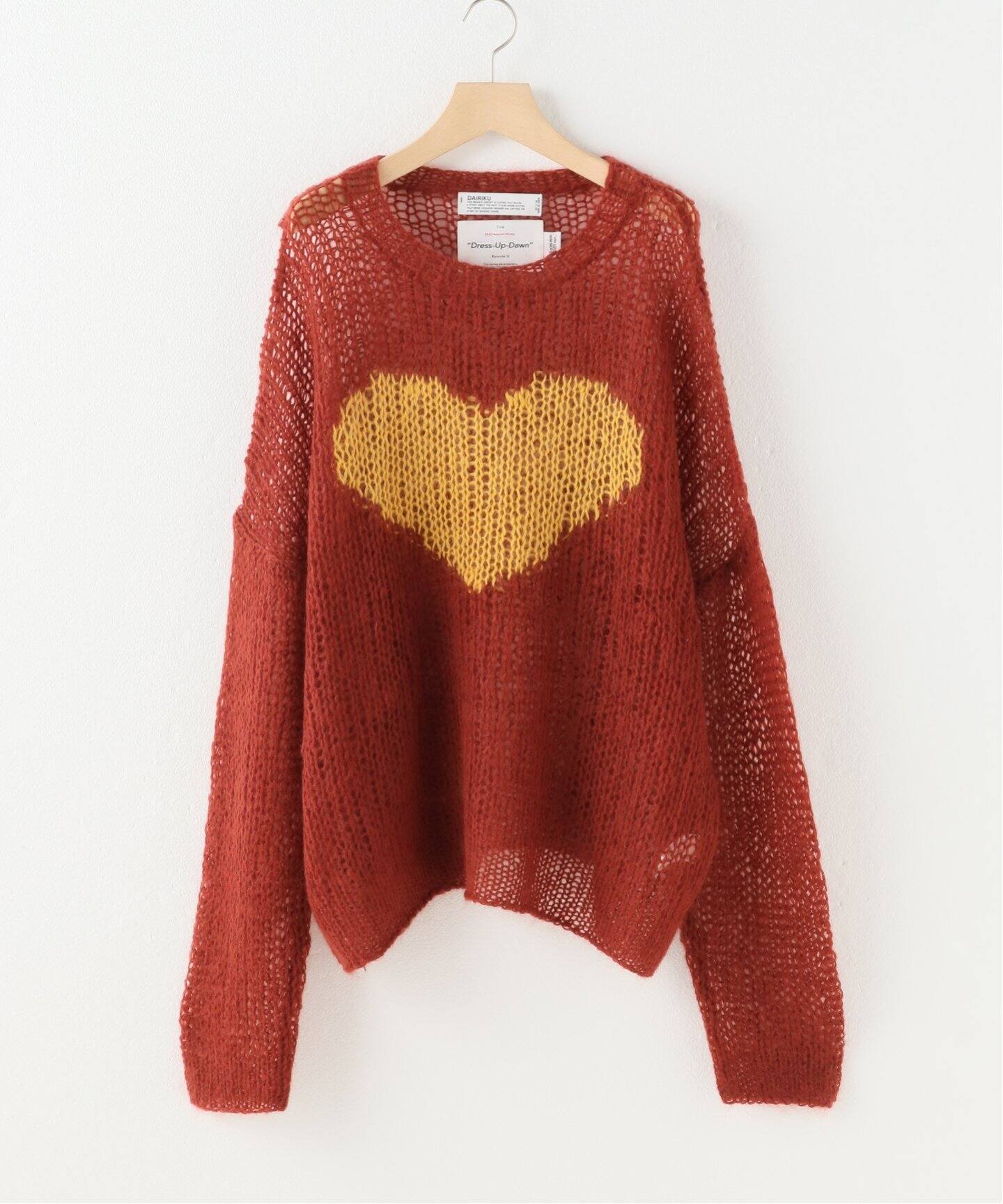 DAIRIKU / ダイリク】Heart Mohair Knit Pullover（ニット／セーター  