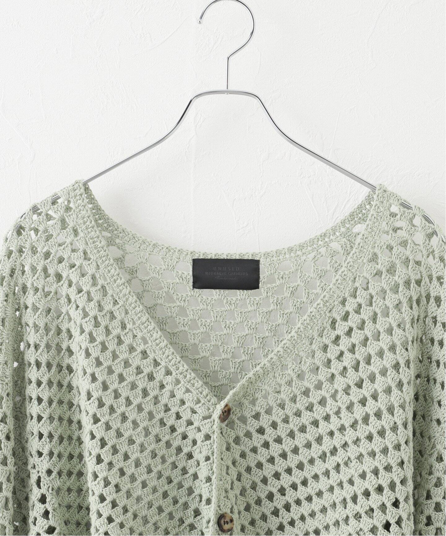 UNUSED / アンユーズド】HORN BUTTON HAND KNIT CARDIGAN 