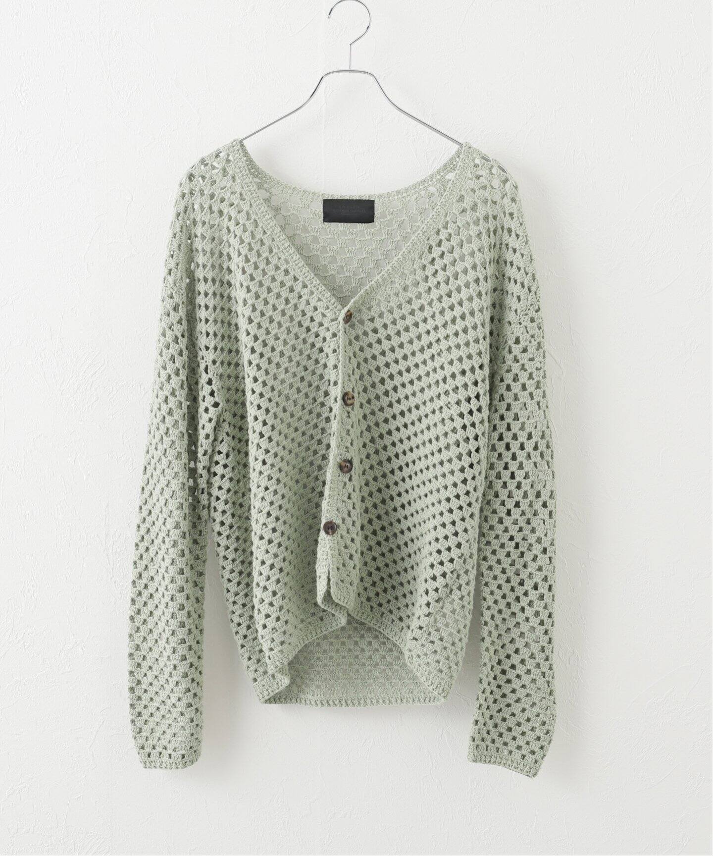UNUSED / アンユーズド】HORN BUTTON HAND KNIT CARDIGAN 