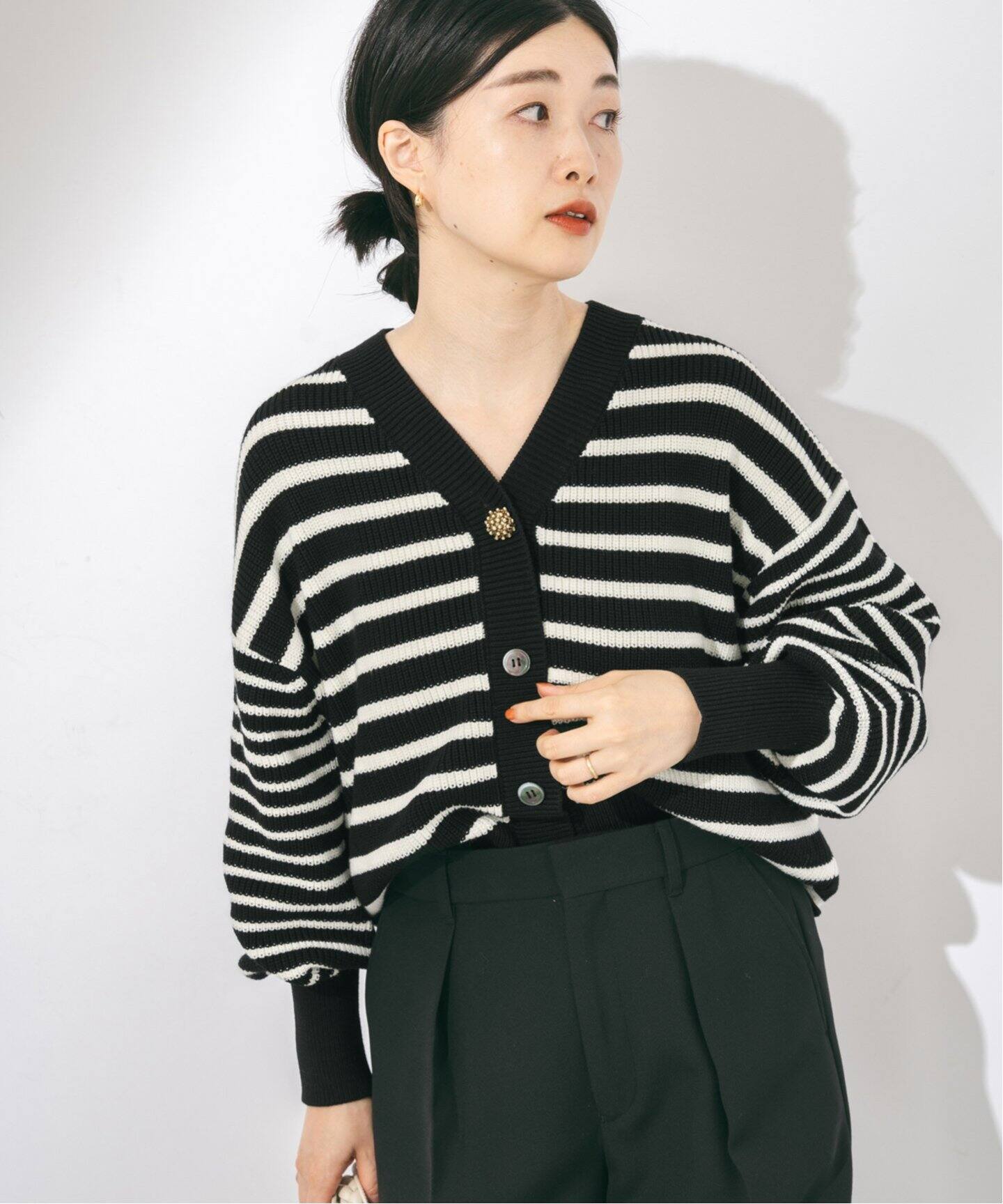 追加2》無地/ボーダー畦カーディガン（カーディガン）｜JOURNAL  