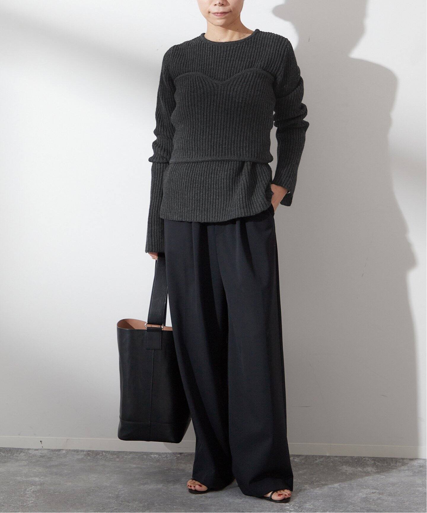 Uhr/ウーア】Bustier Combi Knit：ニット（ニット／セーター 