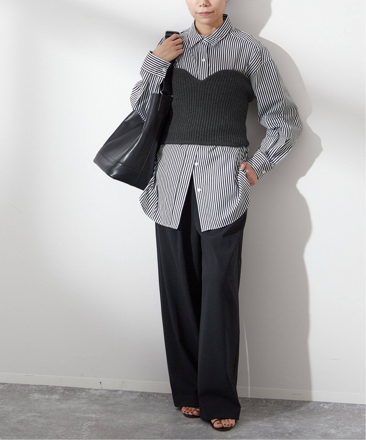 Uhr/ウーア】Bustier Combi Knit：ニット（ニット／セーター 