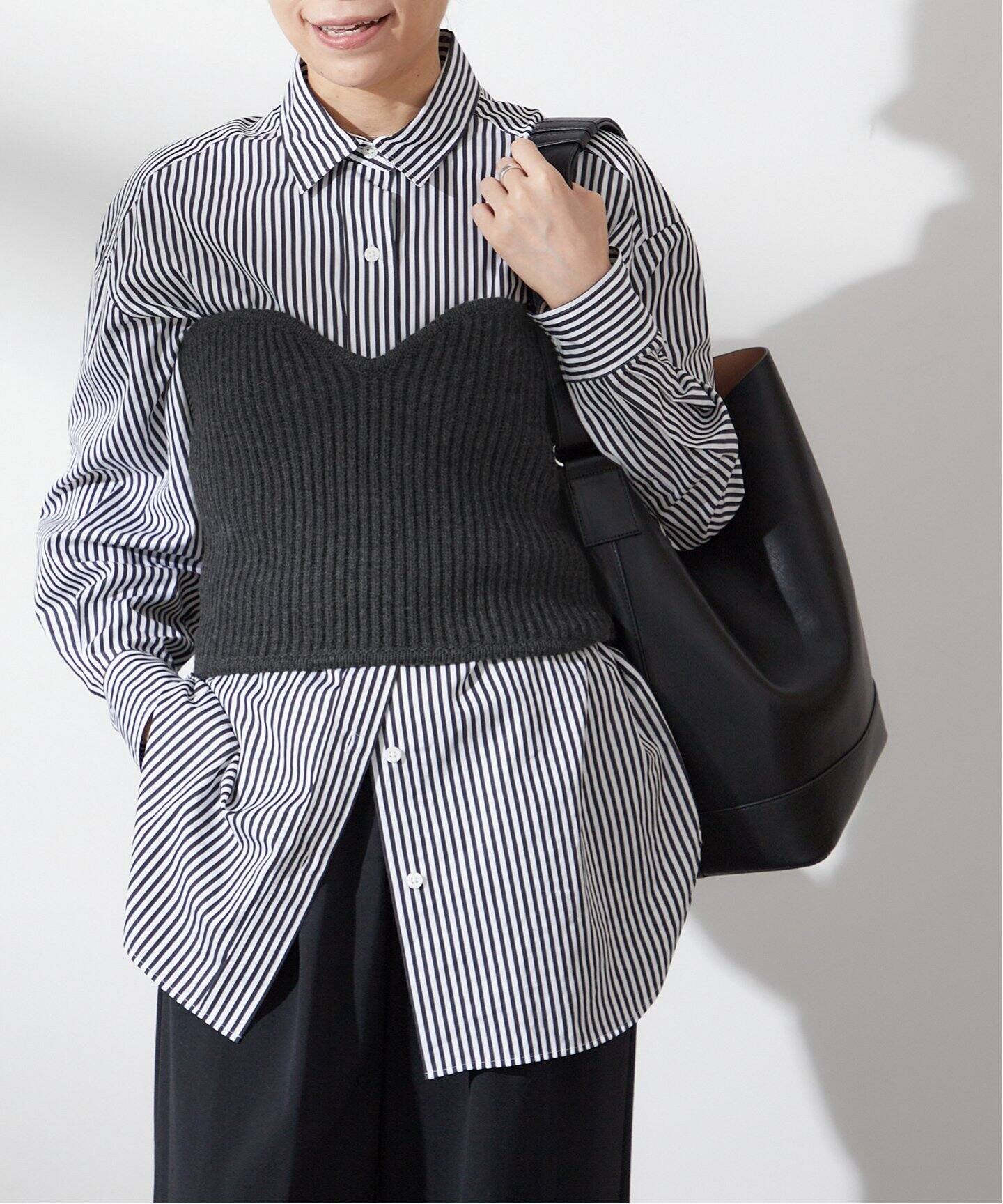 Uhr/ウーア】Bustier Combi Knit：ニット（ニット／セーター 