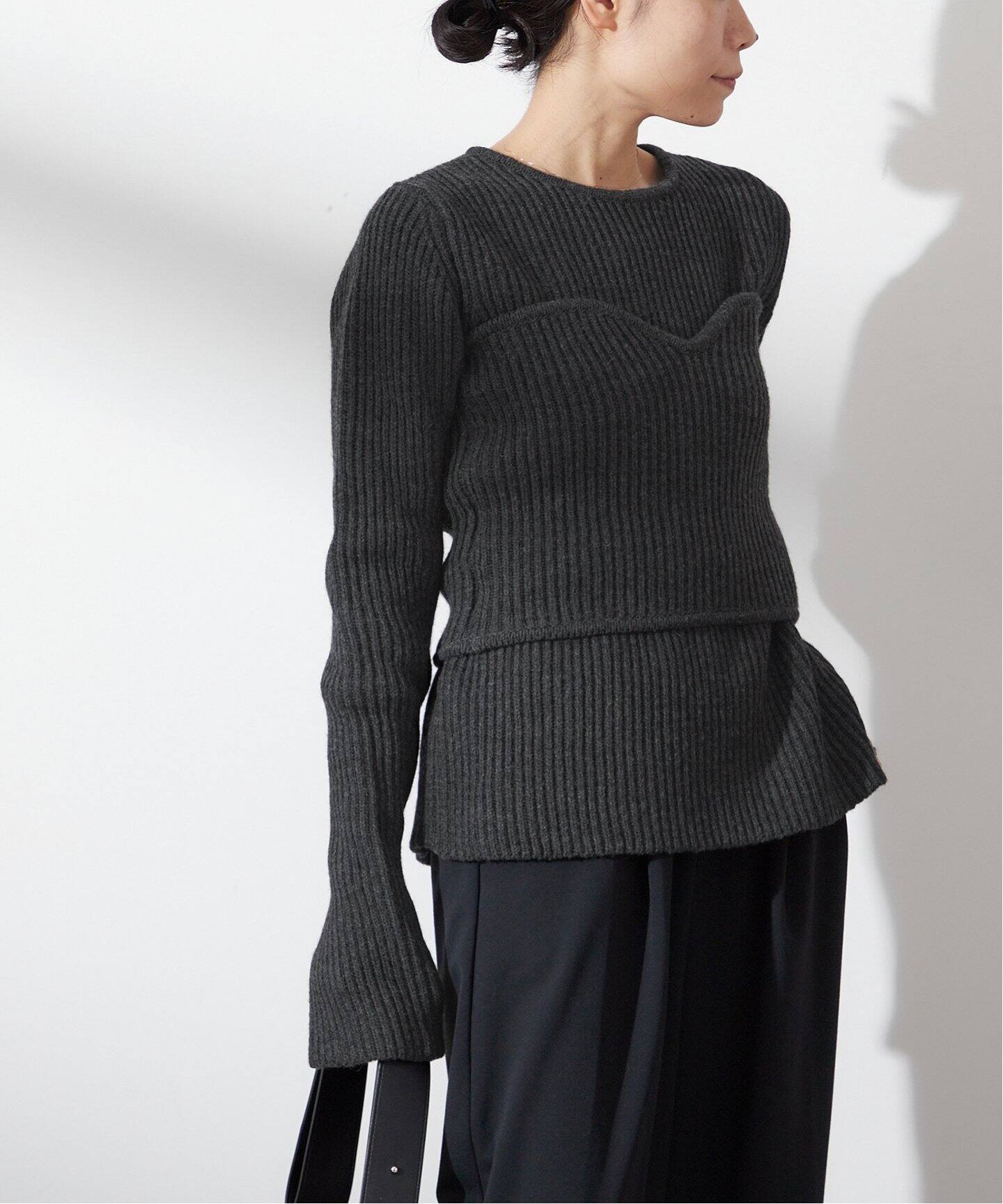 Uhr/ウーア】Bustier Combi Knit：ニット（ニット／セーター  