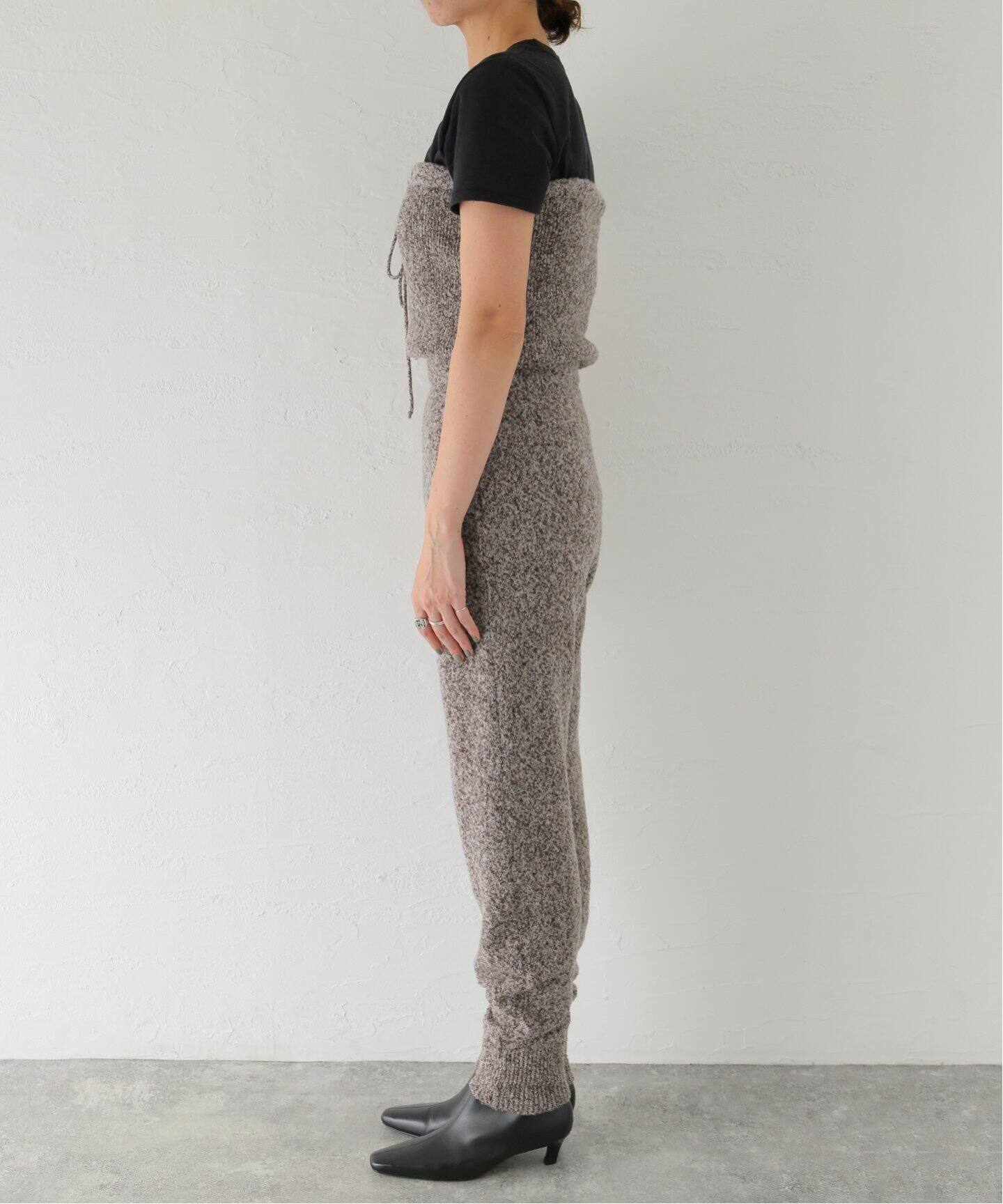 FUMIE TANAKA】 knit high waist PA：チューブトップオールインワン 