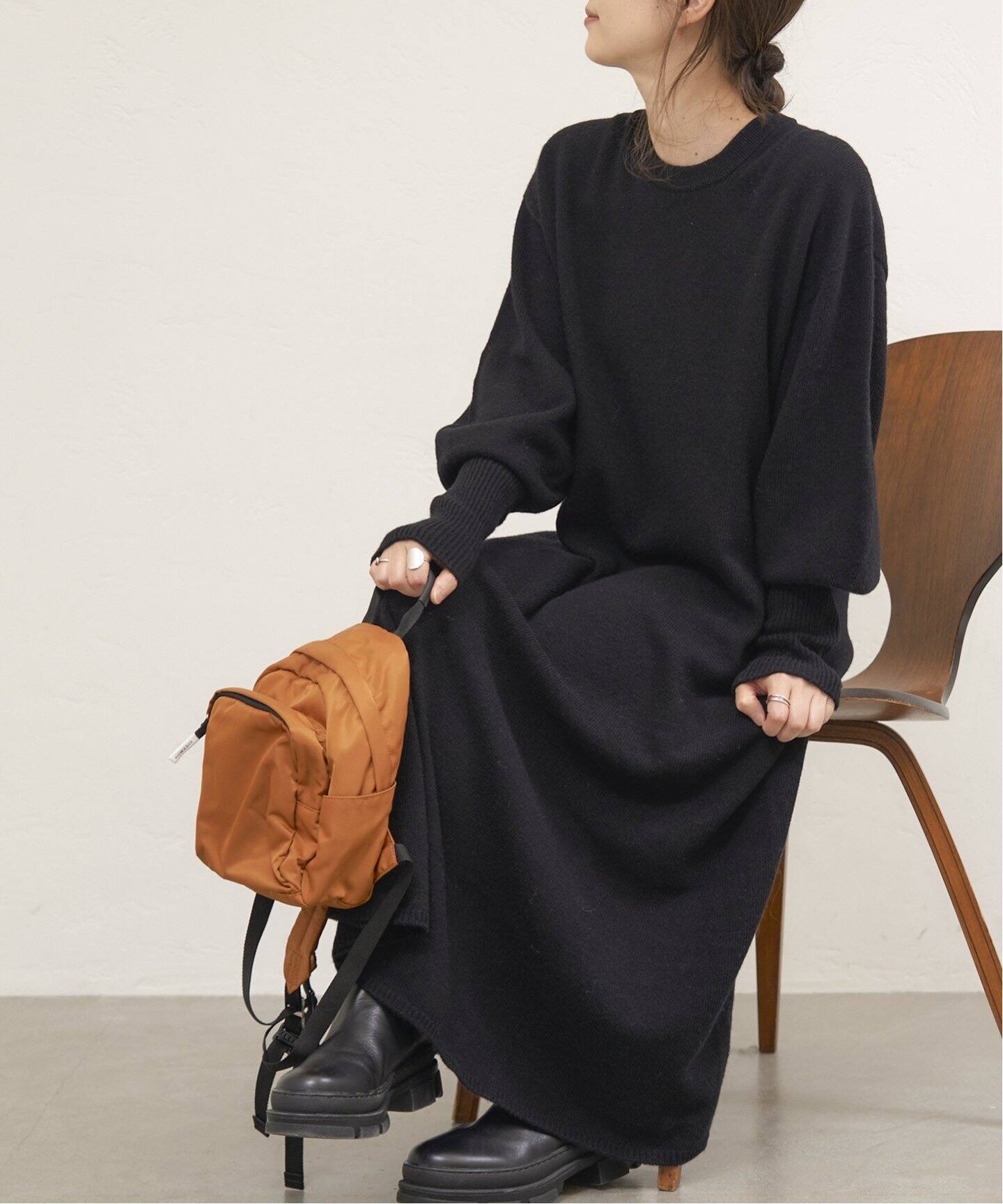 ウォッシャブルフレアニットワンピース（ワンピース）｜JOURNAL  