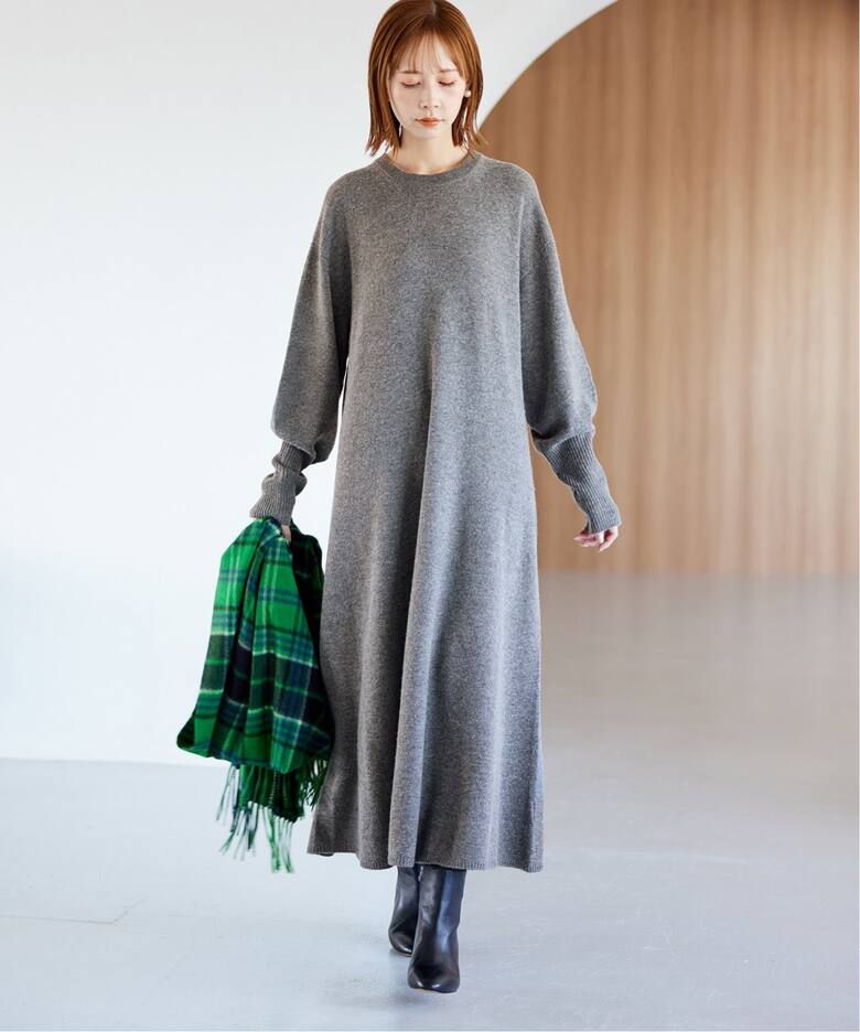 ウォッシャブルフレアニットワンピース（ワンピース）｜JOURNAL  