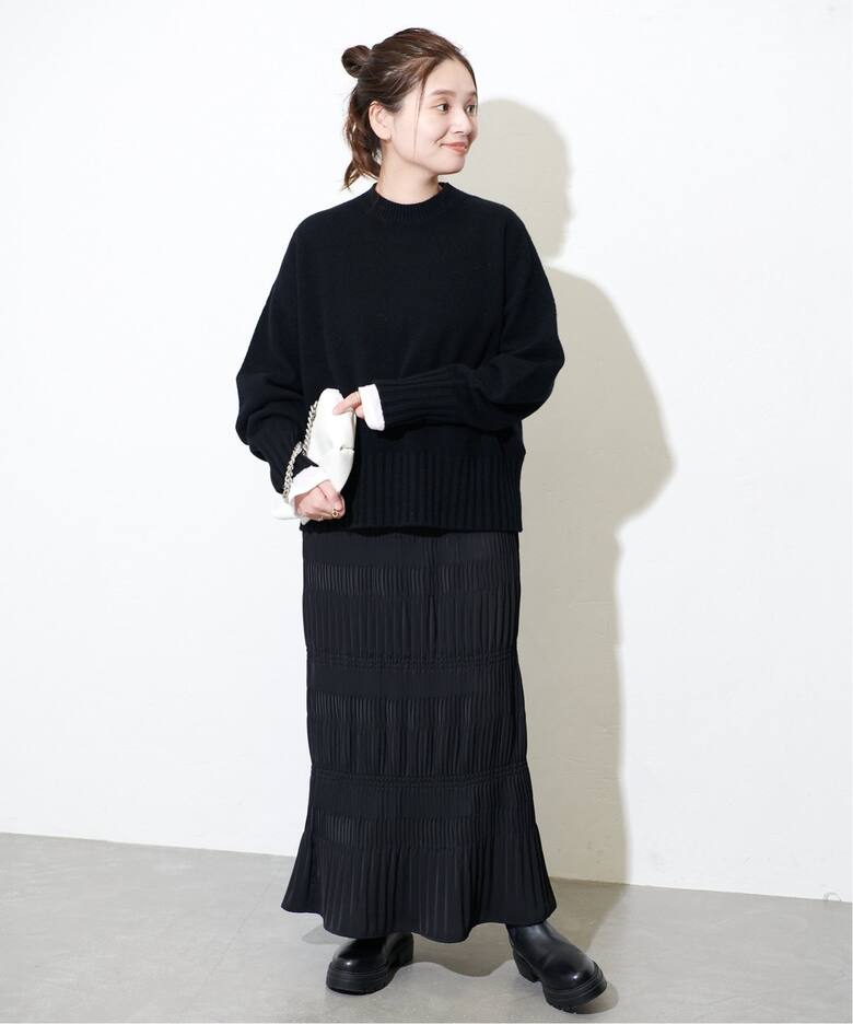 ウールカシミヤホールガーメントクループルオーバー（ニット／セーター  