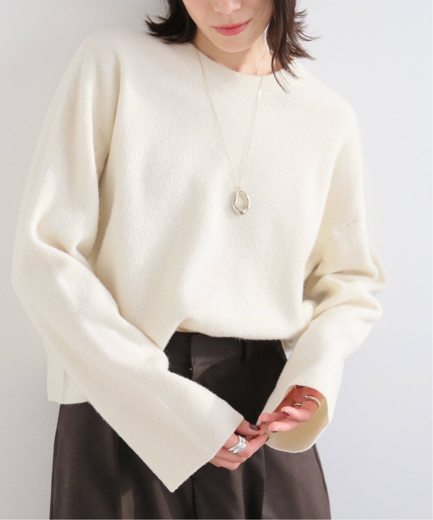 キャメルコンアゼショートタケプルオーバー（ニット／セーター 