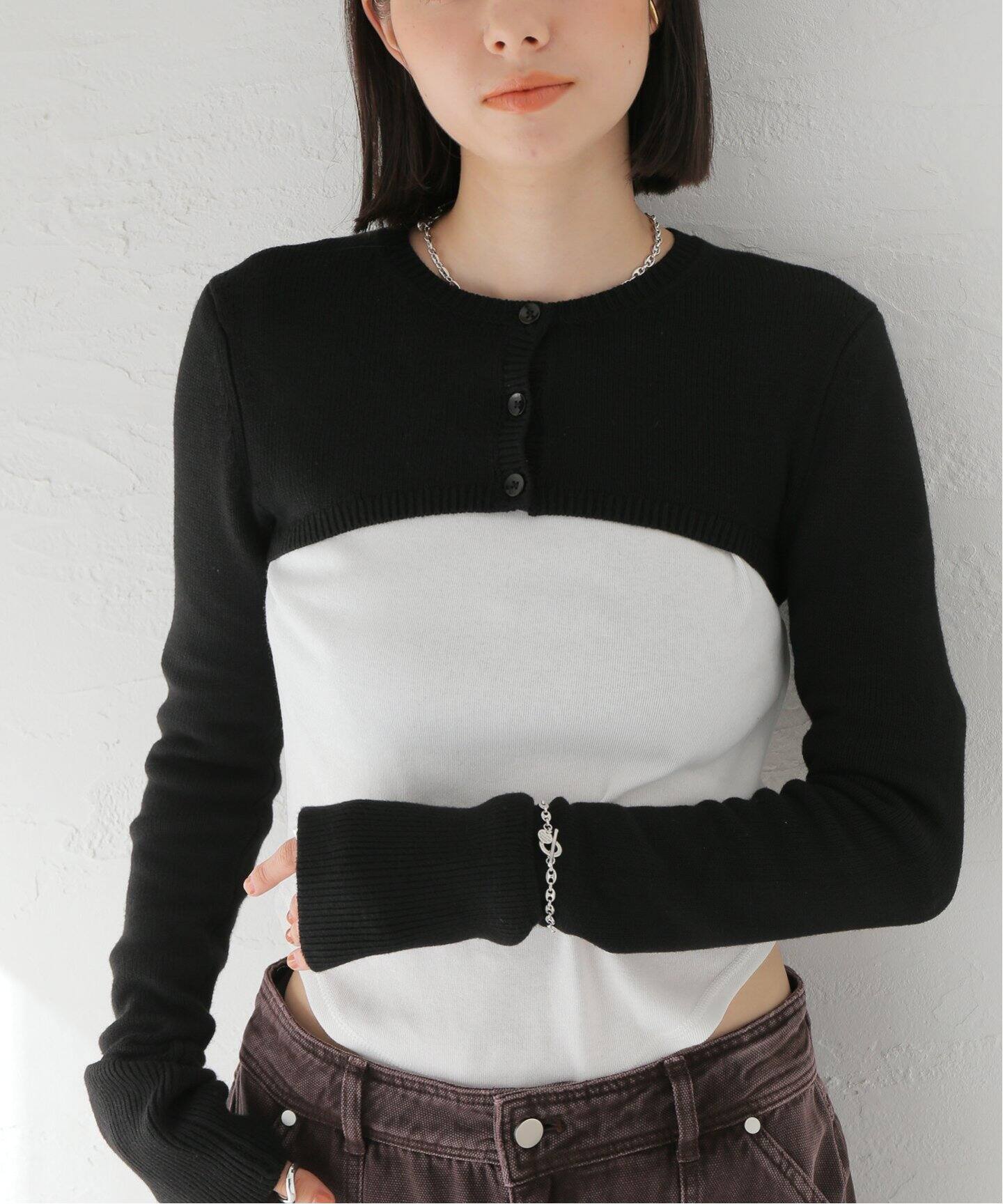 Danielle Guizio】MICRO CARDIGAN:カーディガン（カーディガン  