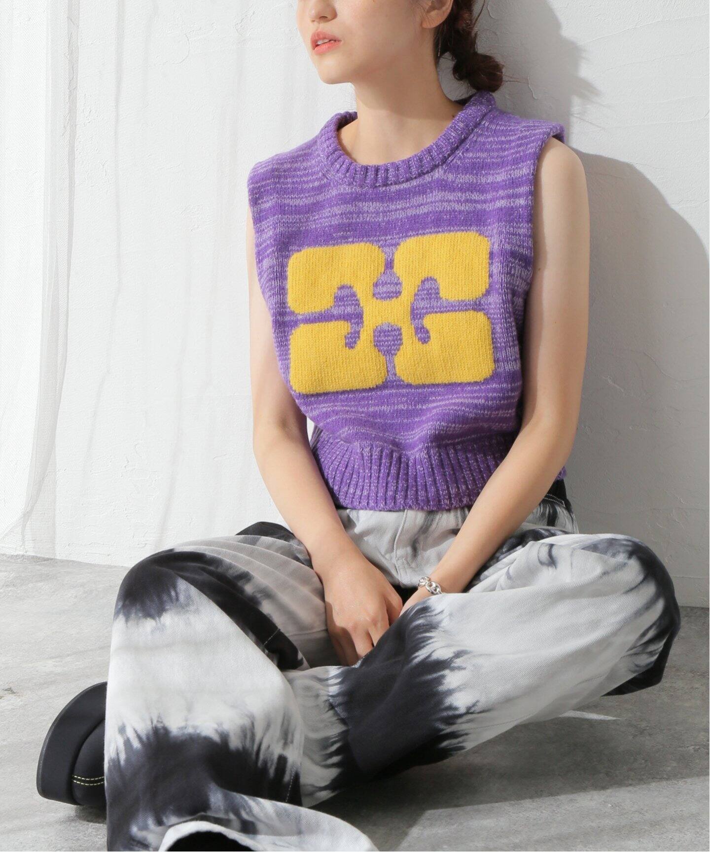 GANNI / ガニー】 Graphic Cropped Vest：ベスト（ベスト）｜Oriens 
