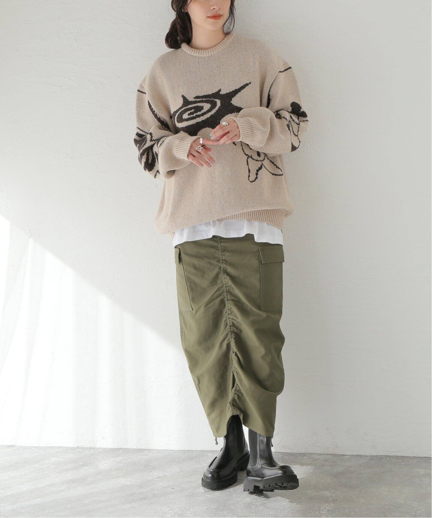 Carne Bollente/カルネボレンテ】Cartoon Wetwork Knit：ニット 