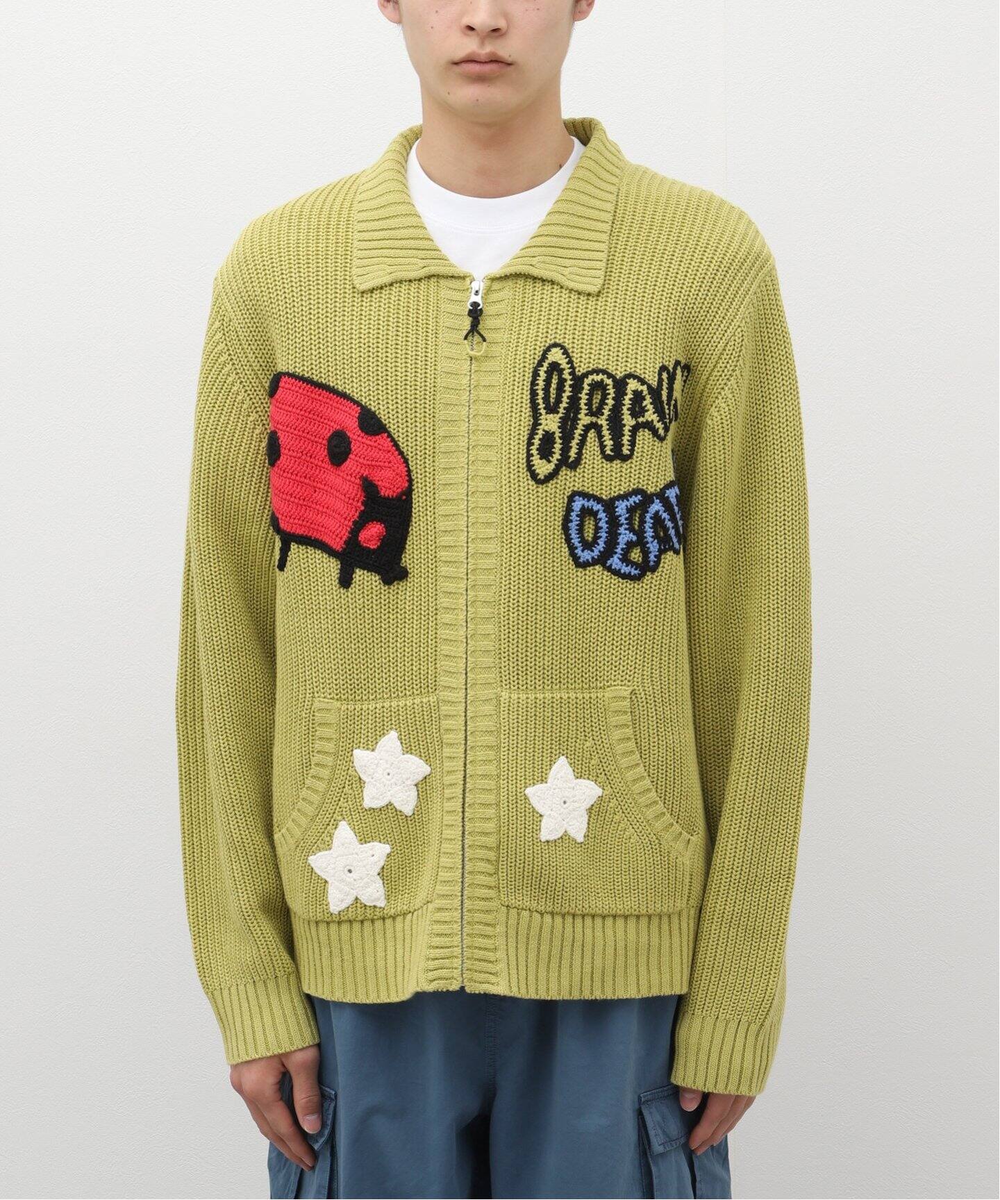 BRAIN DEAD/ブレインデッド】Buggin Out Crochet Zip Cardi 