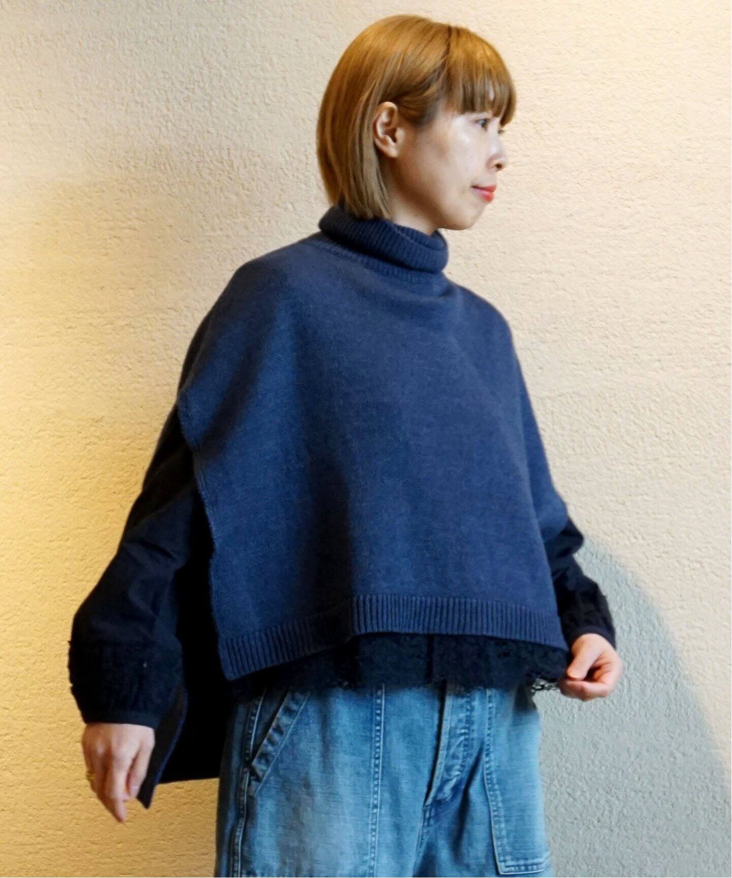 ライトジャージ タートルネックポンチョ（ニット／セーター）｜journal 