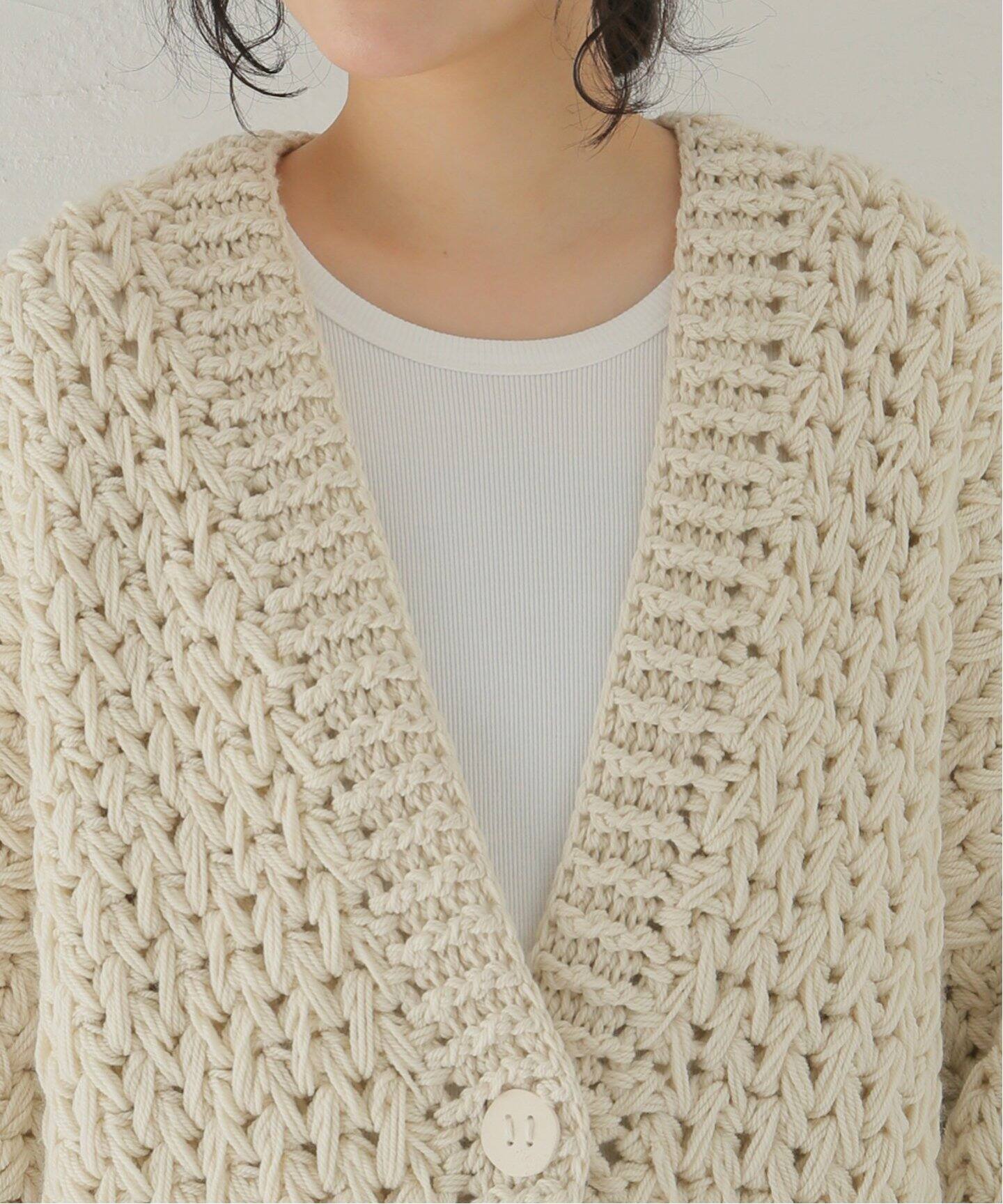 MAYDI /マイディ】OVERSIZED CLOCHET CARDIGAN（カーディガン 