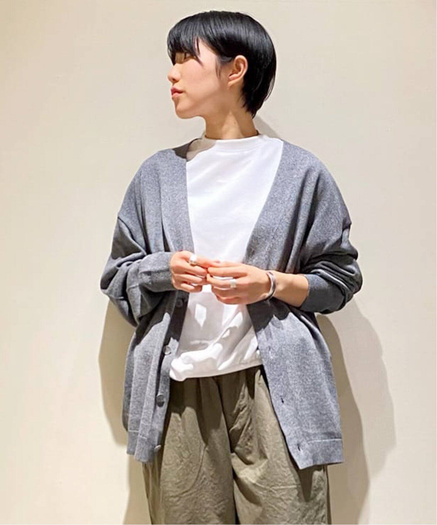 ATON/エイトン】 WOOL WASHI OVERSIZED CARDIGAN（カーディガン 