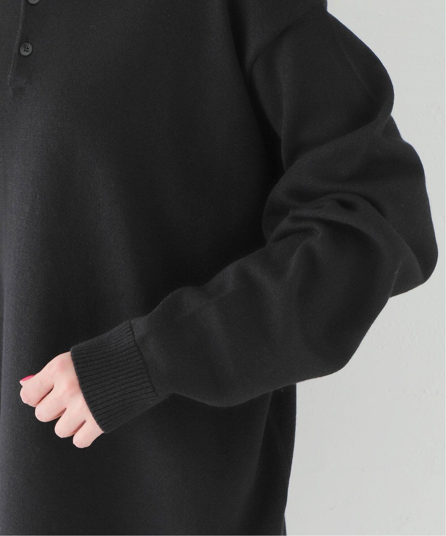 ATON/エイトン】WOOL WASHI POLO SWEATER（ニット／セーター 