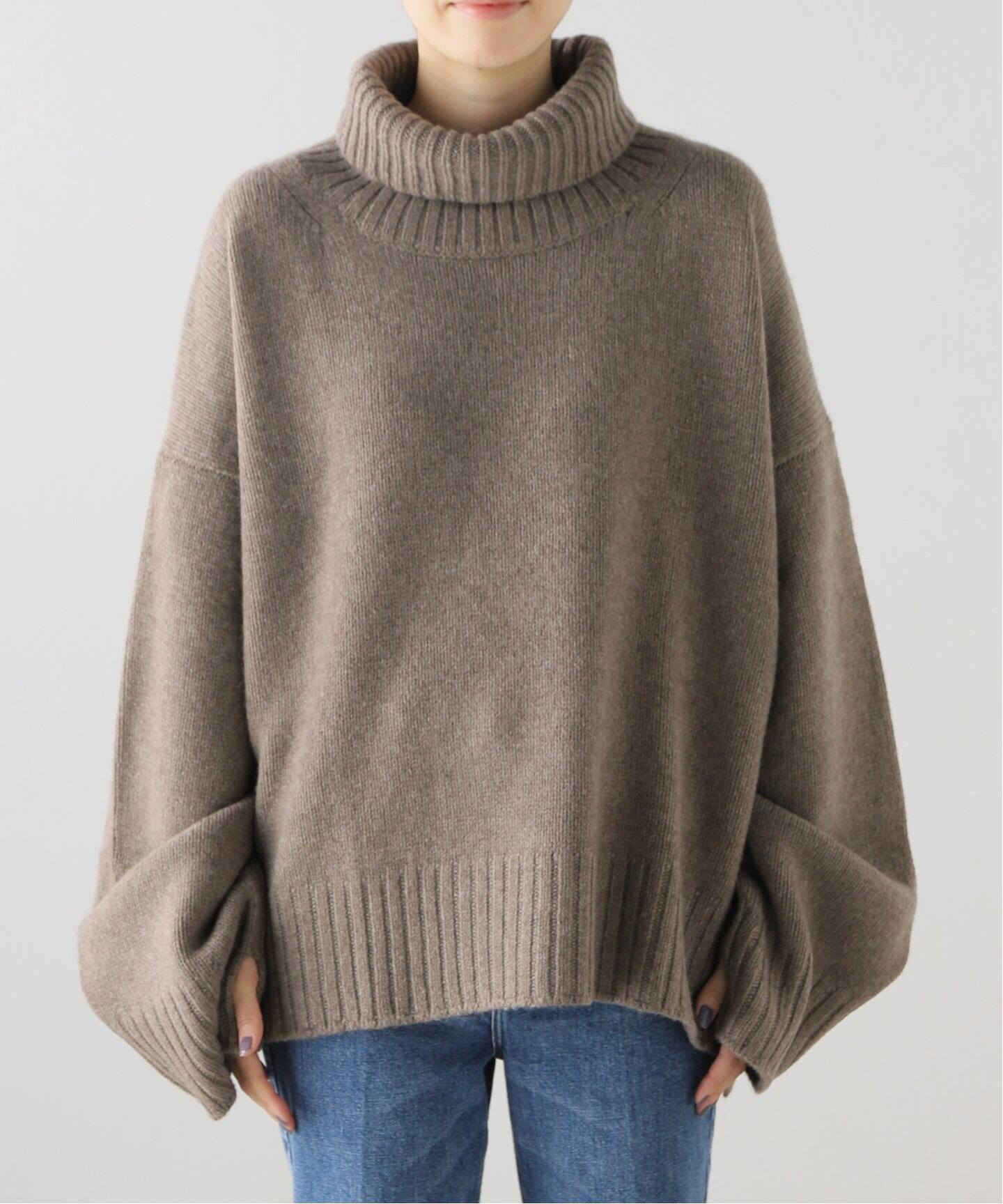 SEEALL / シーオール】OVERSIZED HIGHNECK SWEATER（ニット／セーター 
