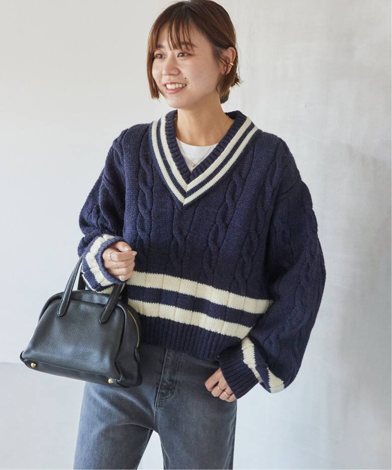 別注【Oldderby Knitwear】*RELUME Wide V/N P/O：ニット（ニット 