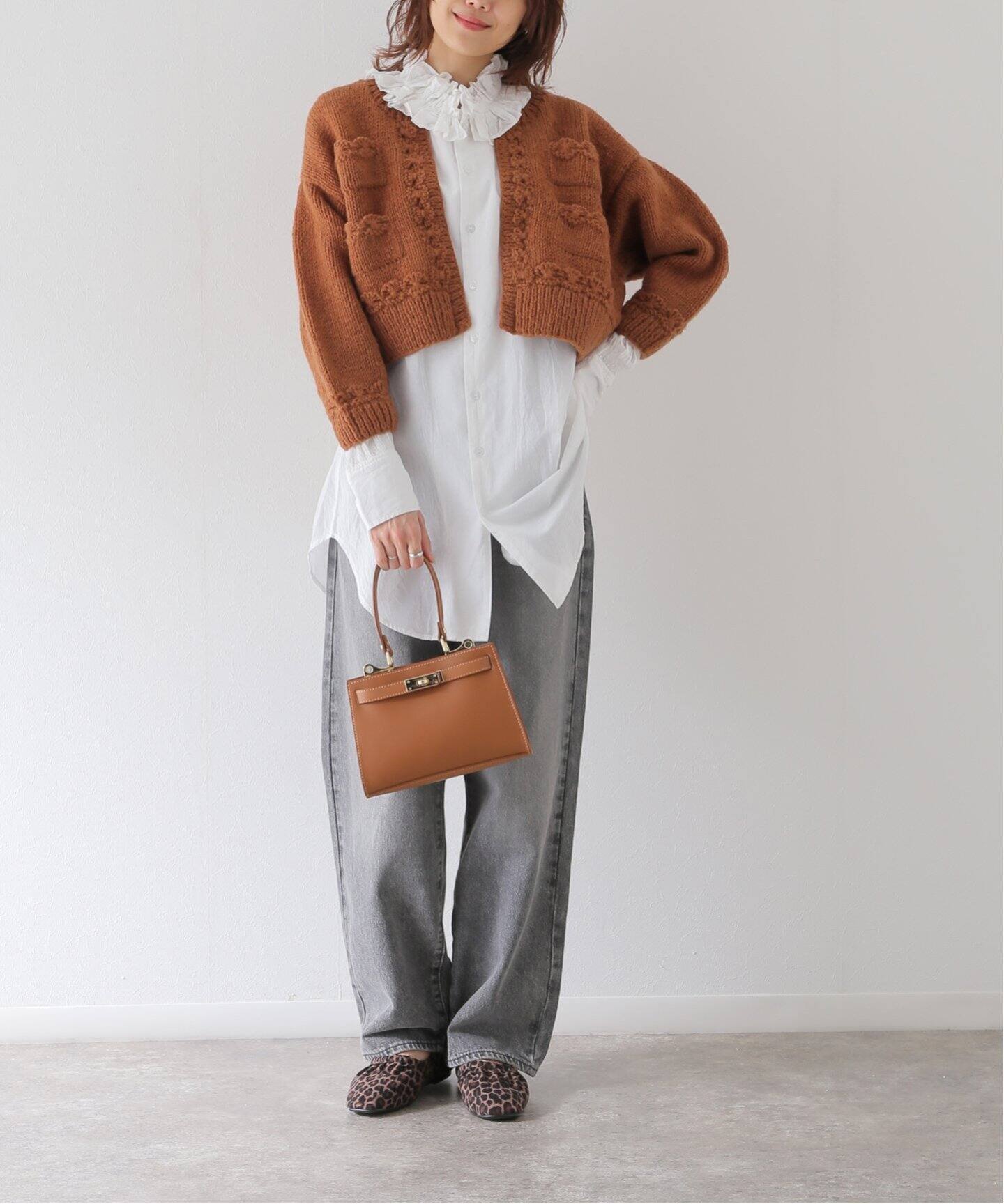 crinkle crinkle crinkle】hand knit mini jacket：ニットジャケット 