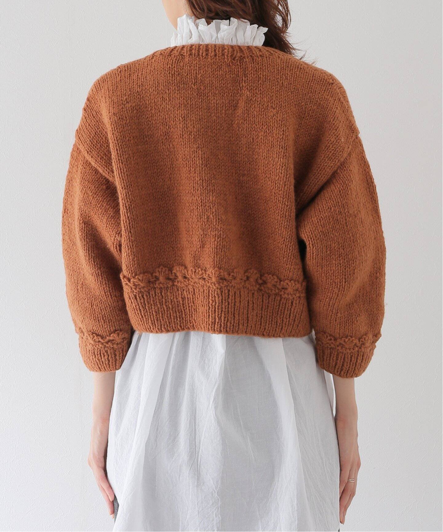crinkle crinkle crinkle】hand knit mini jacket：ニットジャケット 