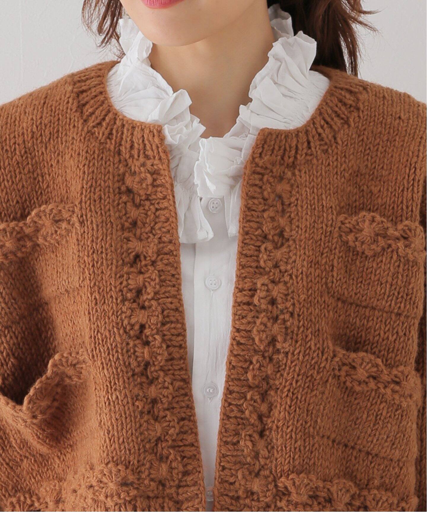 crinkle crinkle crinkle】hand knit mini jacket：ニットジャケット 