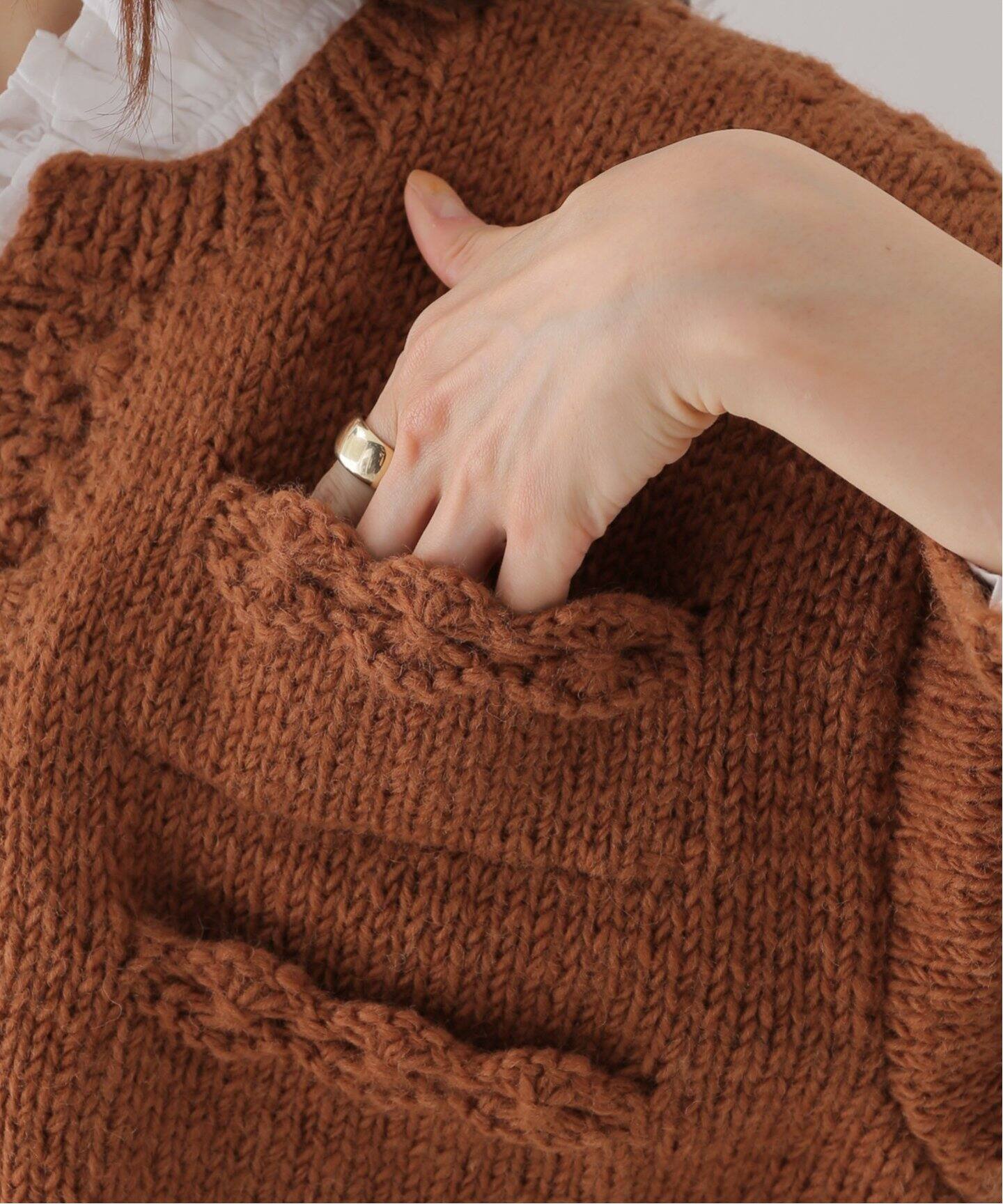 crinkle crinkle crinkle】hand knit mini jacket：ニットジャケット 