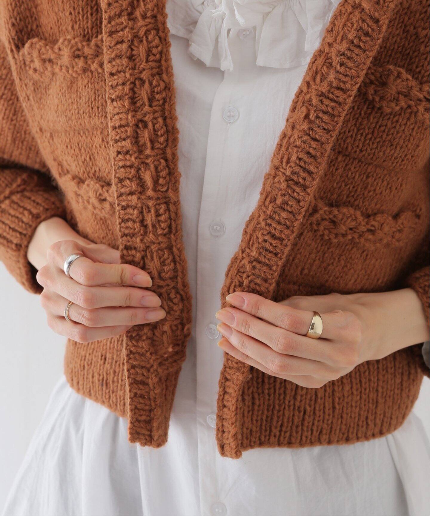 crinkle crinkle crinkle】hand knit mini jacket：ニットジャケット 