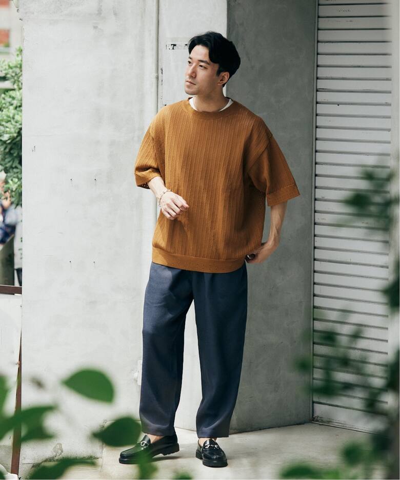半袖ニット+カットソーの2点SET】リサイクルポリエステル サマーニット 