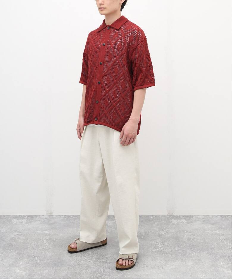 ダイヤメッシュ 半袖ニットシャツ（シャツ／ブラウス）｜JOURNAL 