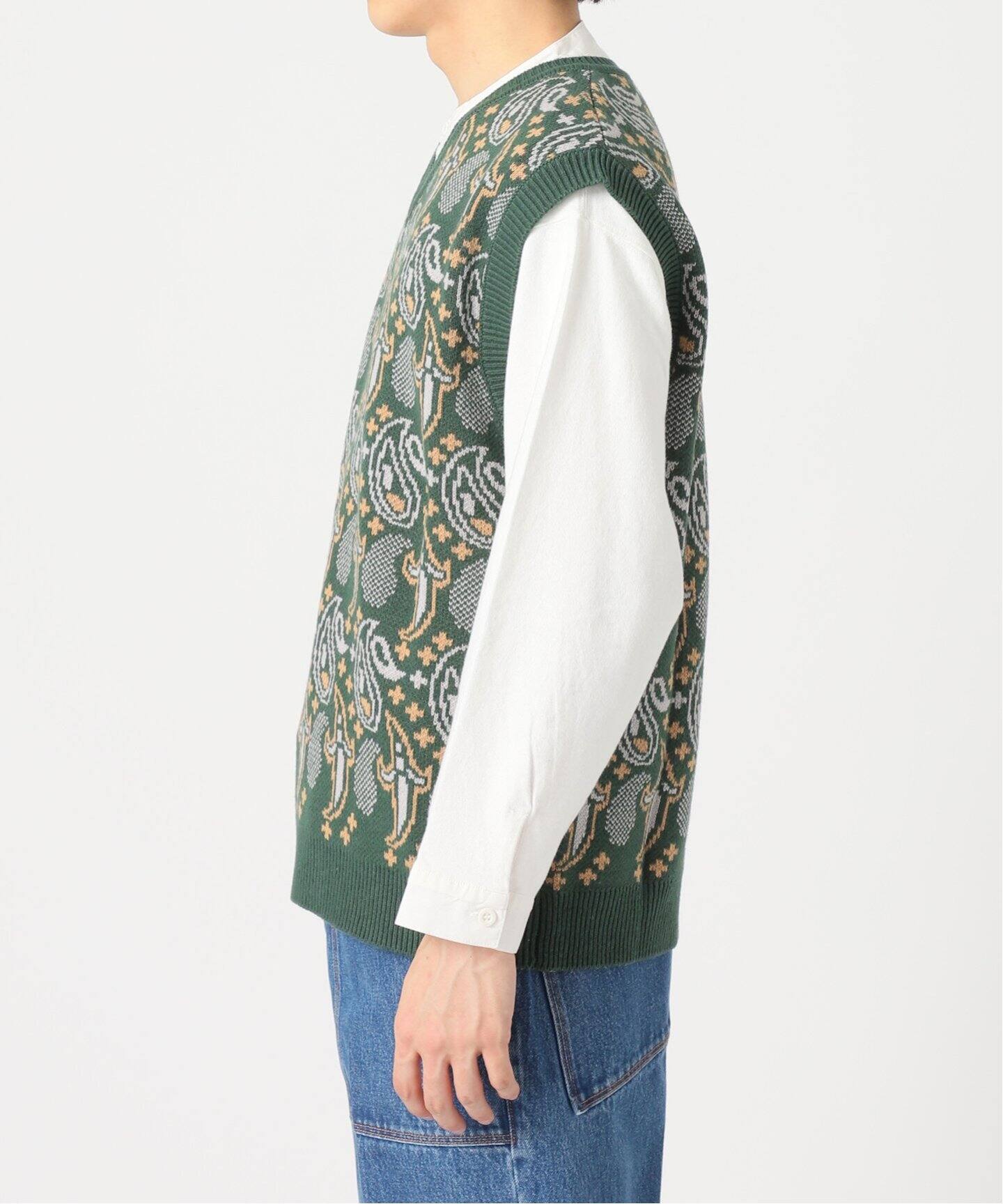 BUTTER GOODS ペイズリー柄 ニットベスト XL BUTTER GOODS ペイズリー柄 コットンニットベスト - メルカリ