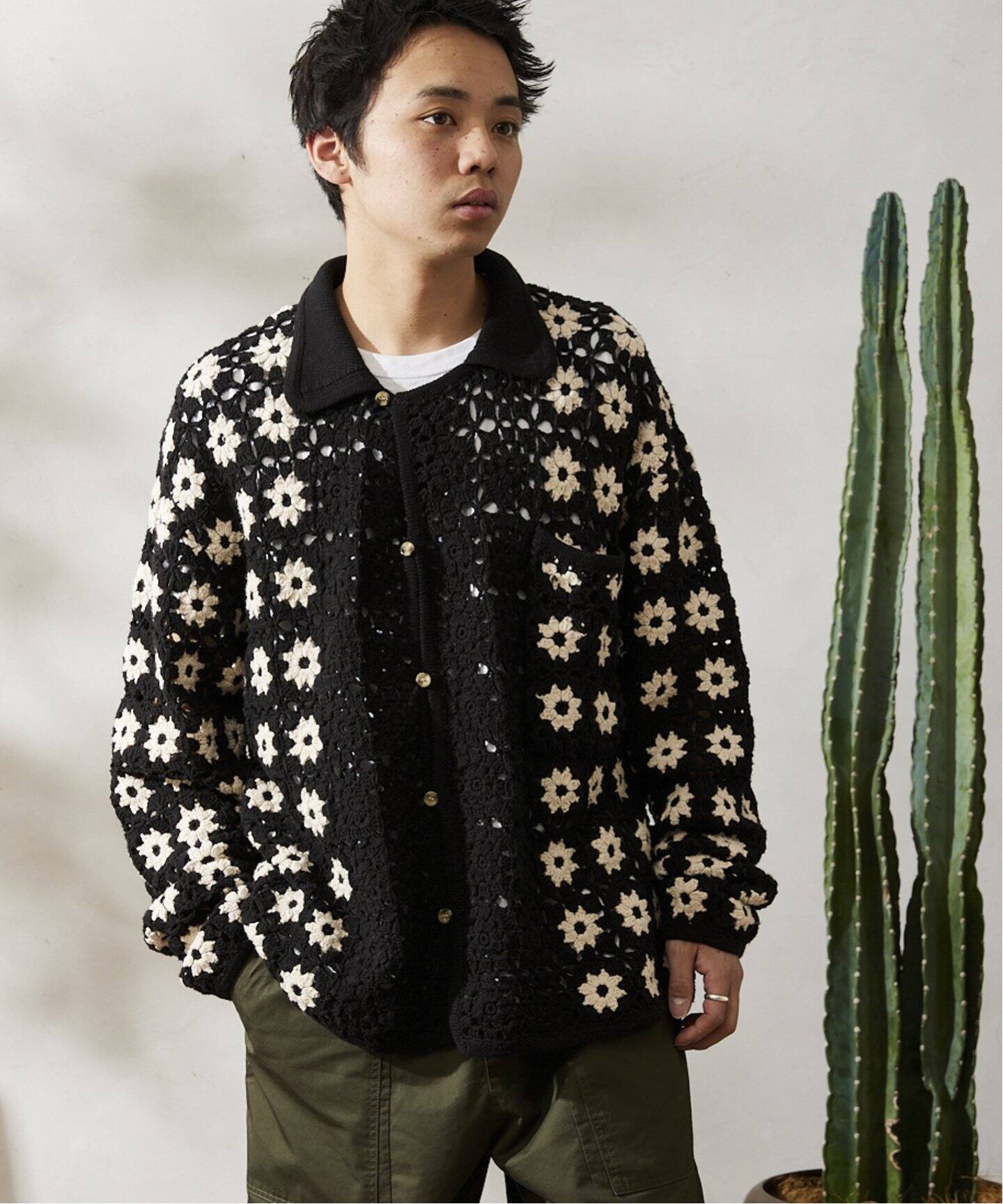 CALIFORNIA クロシェアミ ニットカーディガン  