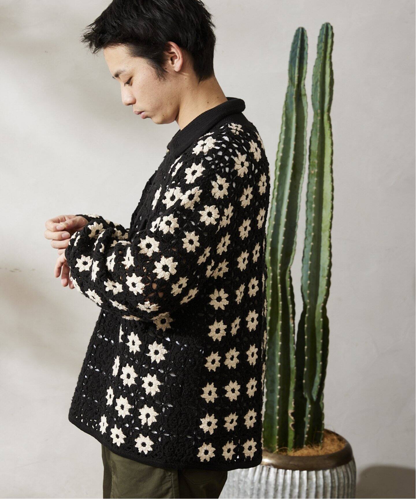 CALIFORNIA クロシェアミ ニットカーディガン  