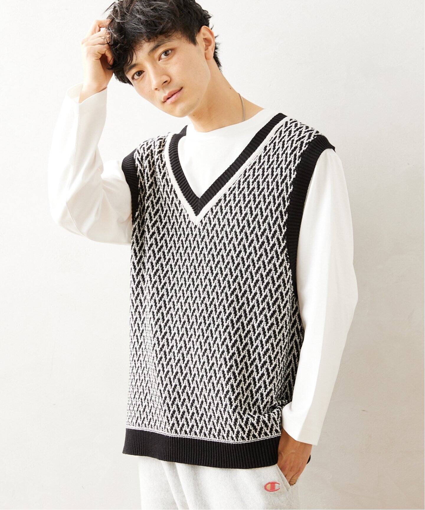 おまとめ ジャーナルスタンダード メッシュシャツ フレームワーク ニットベスト ジャガードクロス ニットベスト（ベスト）｜JOURNAL STANDARD