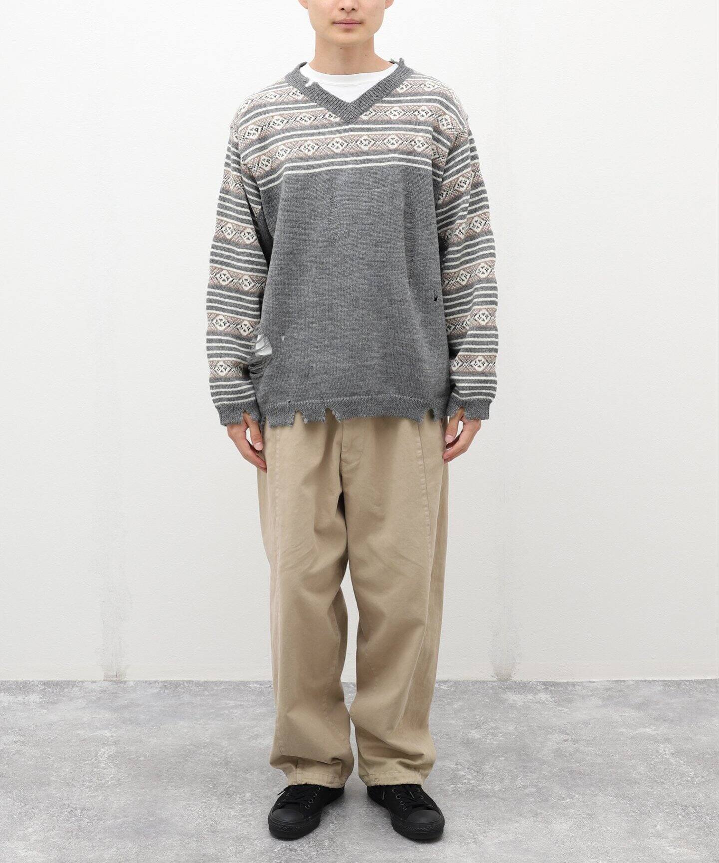 NOMA t.d. / ノーマ ティーディー】Fair isle Damaged Sweater（ニット 