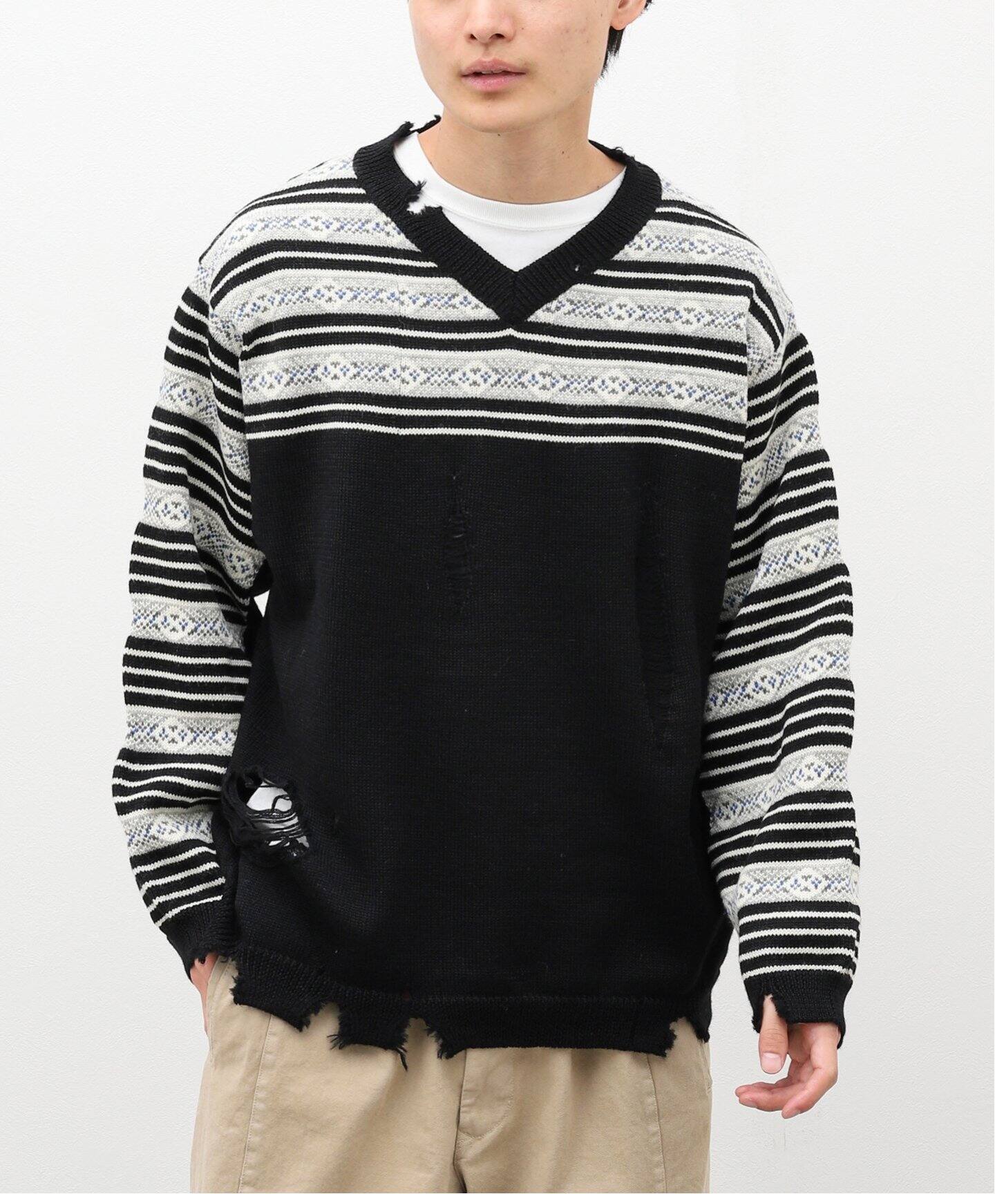 NOMA t.d. / ノーマ ティーディー】Fair isle Damaged Sweater（ニット 